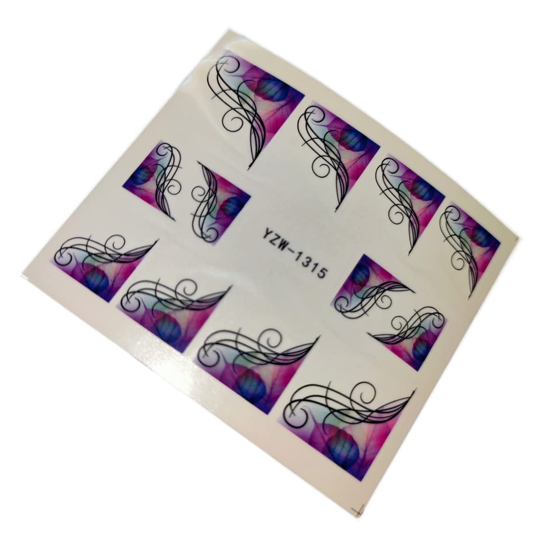 3D Colorful Fluorescent Nail Art Decals - Water Transfer Stickers for Manicure (1 Sheet) | DIY Nail Design for Parties, Weddings & Special Occasions