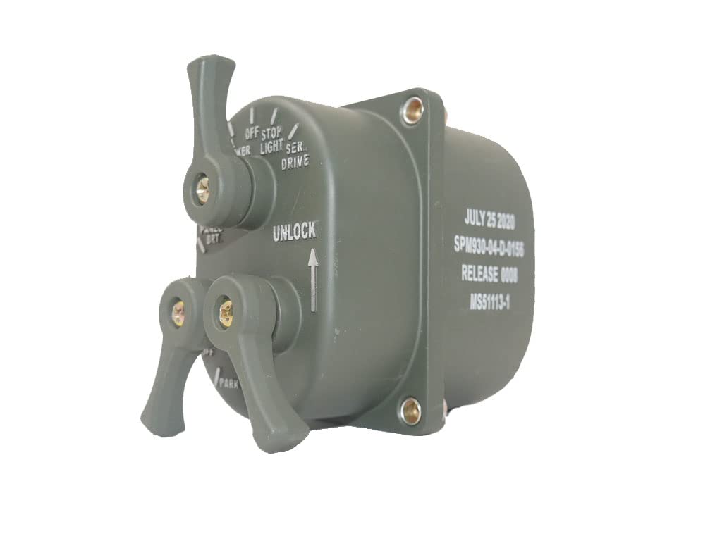Heavy Duty 3-Lever Military Headlight Switch for Humvee M-Series Vehicles - Waterproof & Durable Off-Road Lighting Control for Tactical Trucks, Jeeps and Military Vehicles
