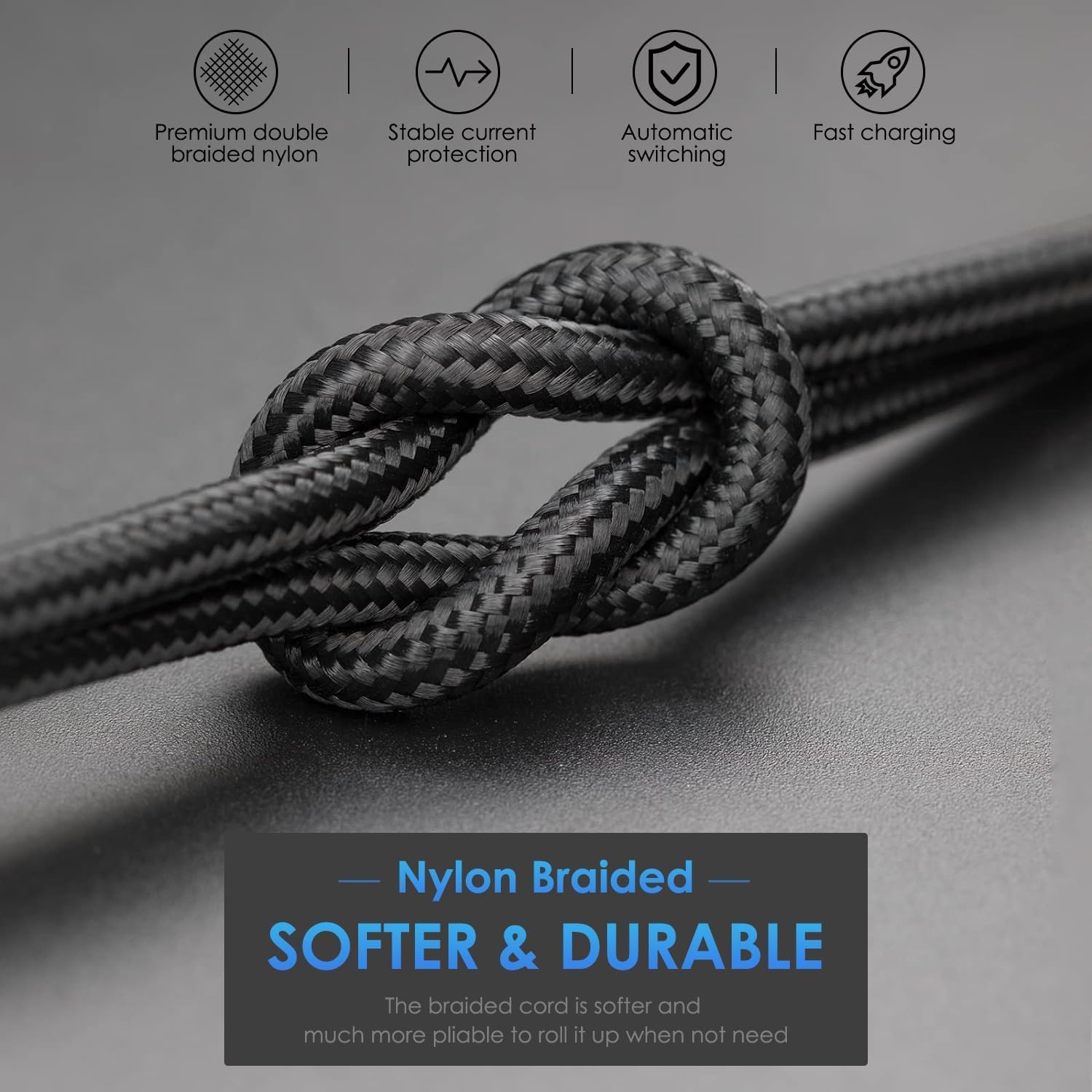MFi Certified USB C to Lightning Cable 6FT 3Pack - Fast Charging Braided Cord for iPhone 14 13 12 11 Pro Max XR XS 8 Plus iPad AirPods - Durable Charger for Home Office Travel Car Charging