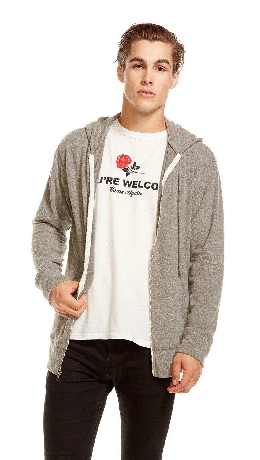 Vintage Knit Zip-Up Hoodie Sweatshirt for Men - CHASER LA | Retro Pullover Jacket for Casual Wear, Street Style & Outdoor Activities