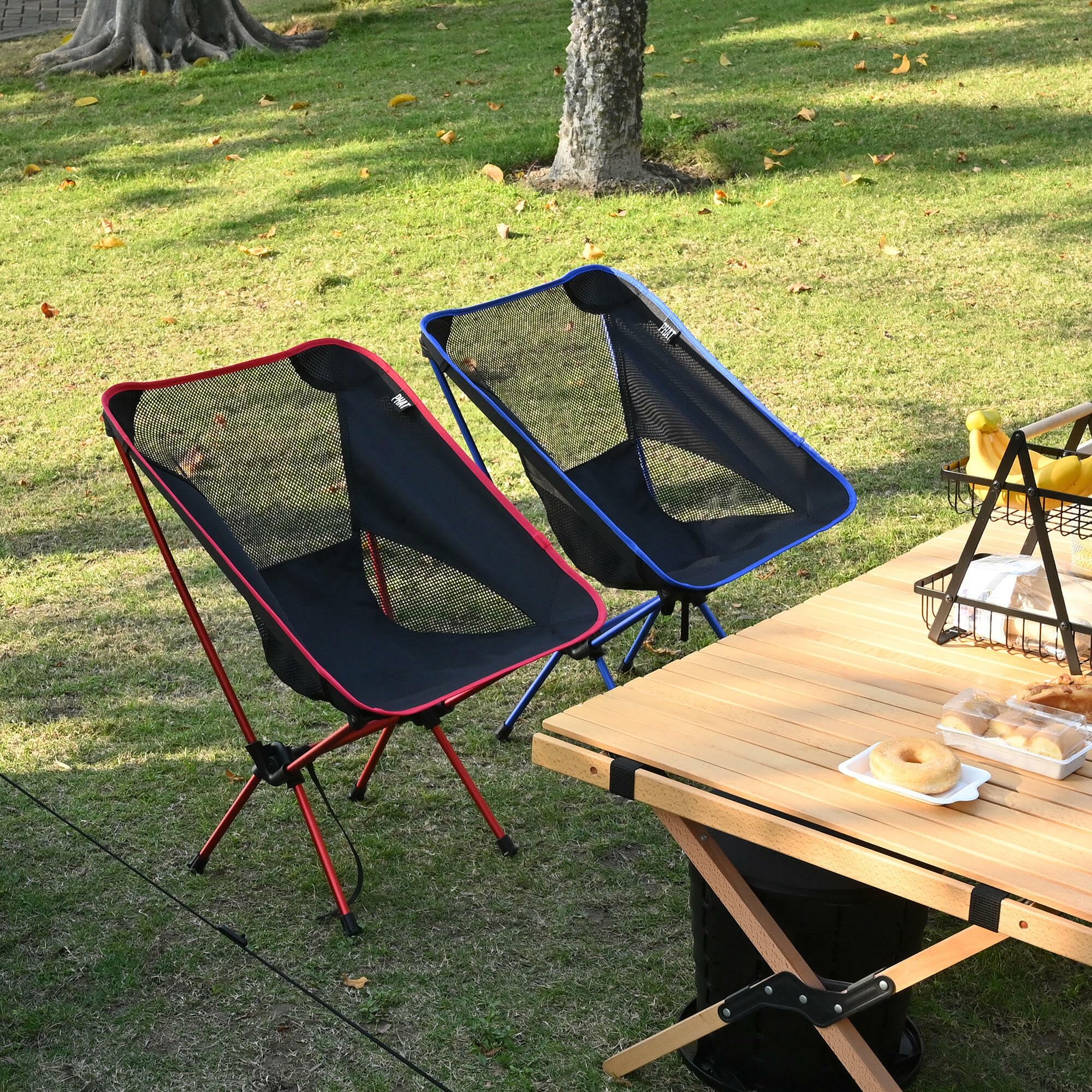 PHAT Portable Folding Camping Chair - Lightweight Moon Chair for Outdoor, Hiking, Picnic & Backpacking - Compact Lawn Chair with Carry Bag for Easy Travel & Storage | Perfect for Beach, Park, and Camping Trips
