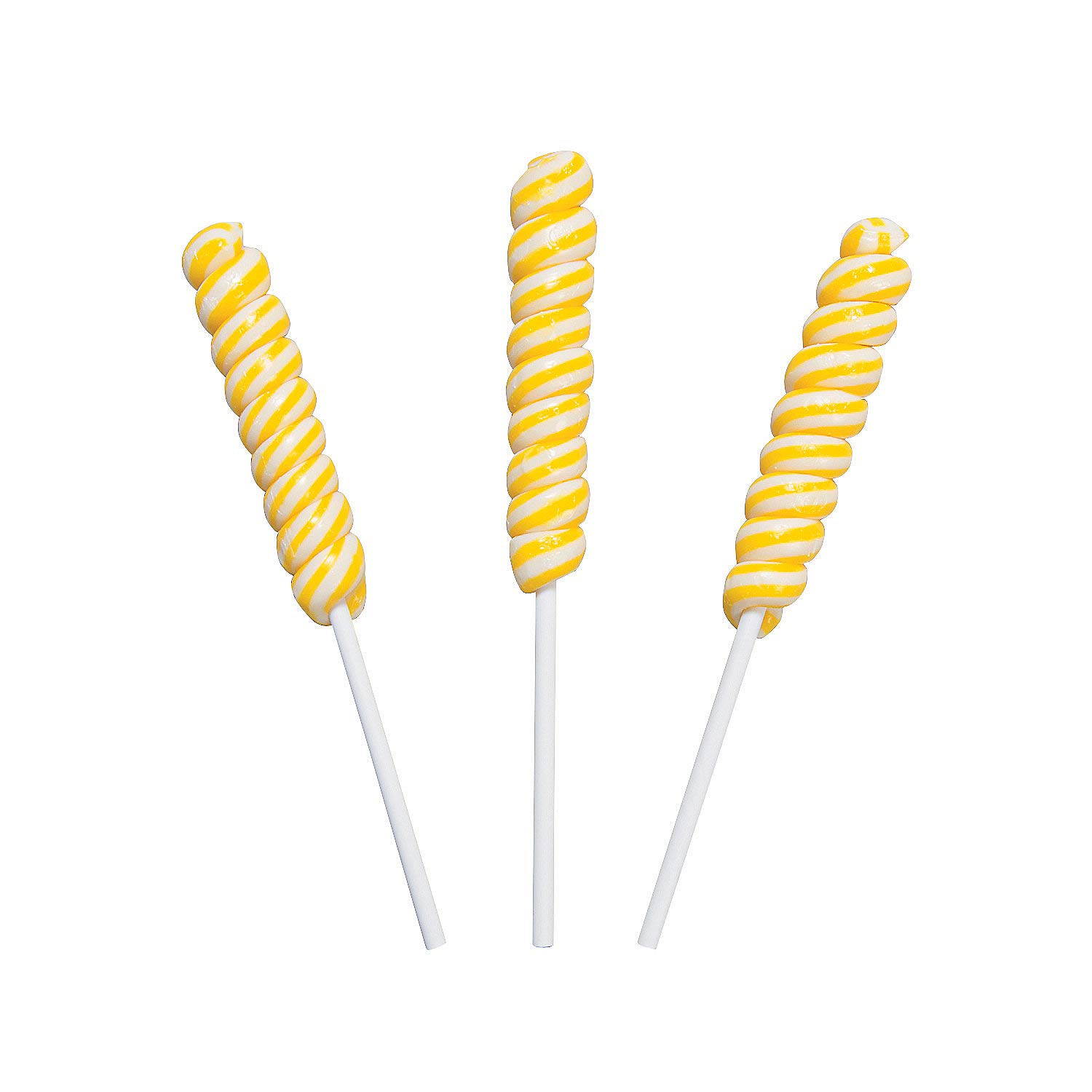 Yellow Mini Unicorn Twist Pops - 24 Pack Lemon Flavored Lollipops for Birthday Parties, Baby Showers & Wedding Favors