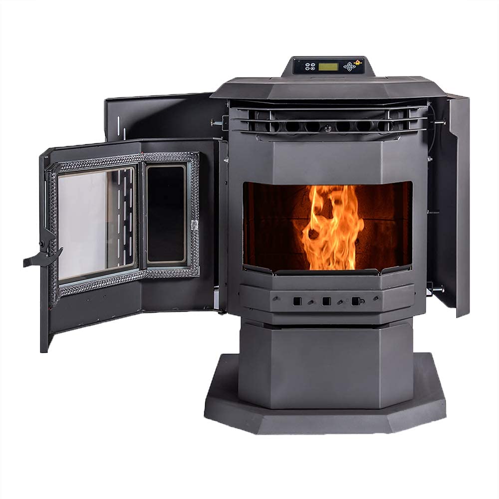 Comfortbilt HP21 Black Wood Pellet Stove with 40 lb Hopper - High Efficiency Heating for Home, Cabin & RV | Indoor & Outdoor Use