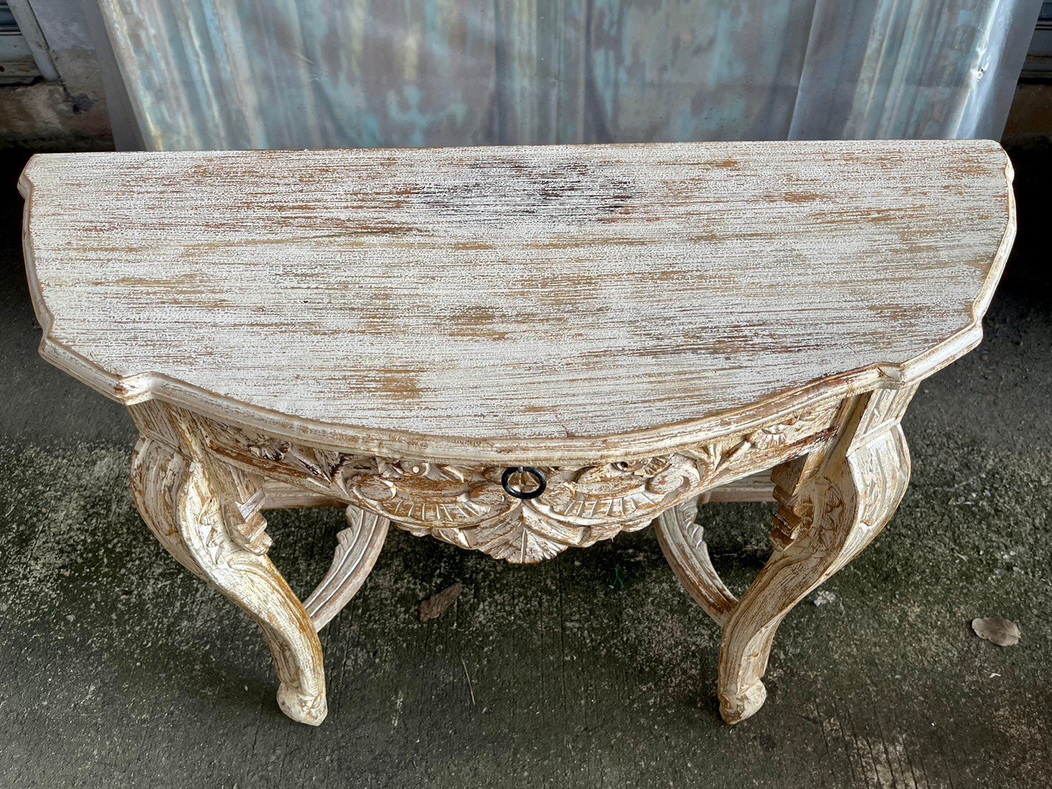 Exquisite French Arched Hand-Carved Indian Solid Wood Console Table - Elegant Entryway & Hallway Decor for Home & Office