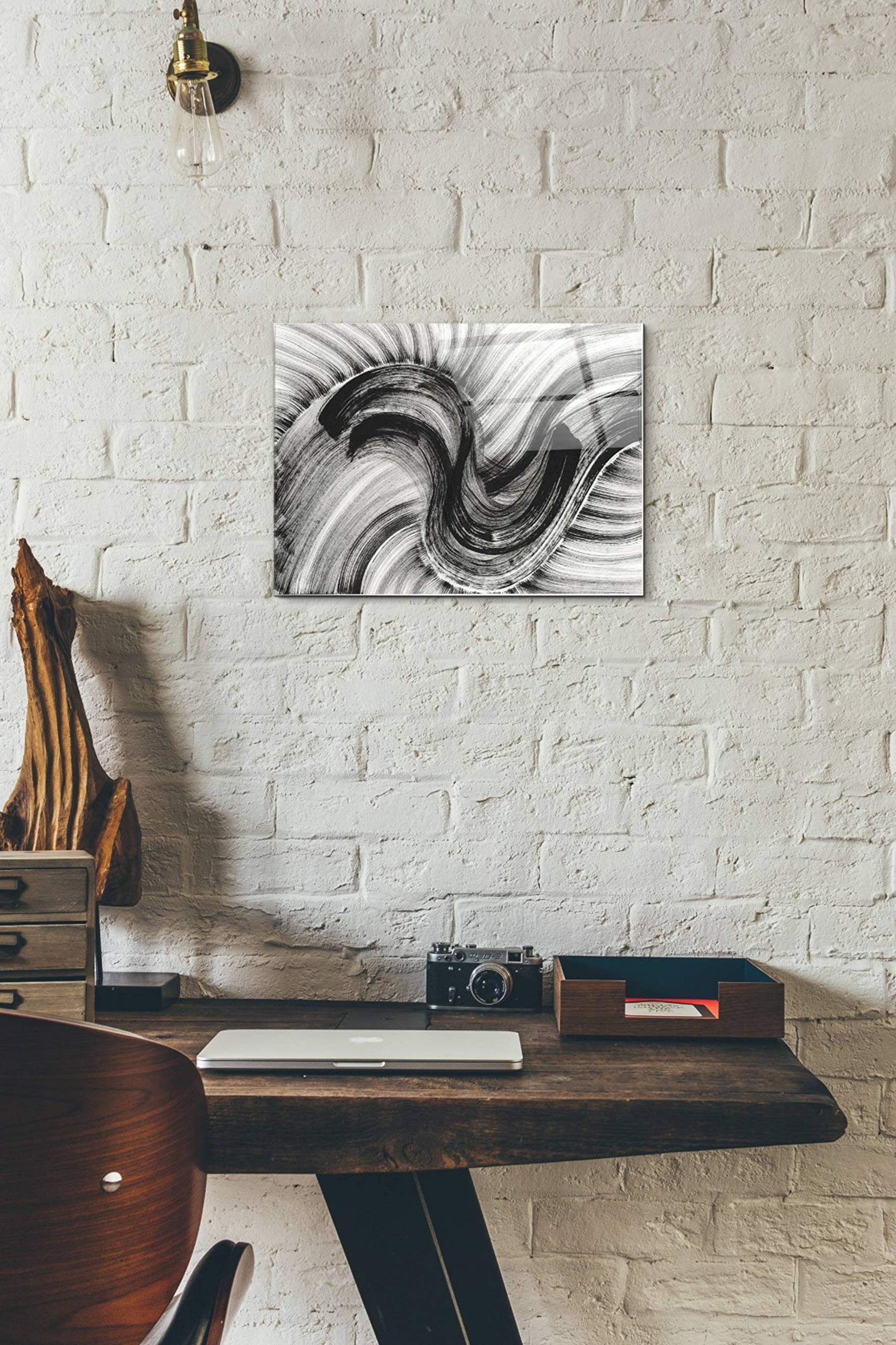 Epic 'Cyclone' Acrylic Glass Wall Art - 12x16 Inches Modern Abstract Painting for Living Room, Bedroom & Office Decor