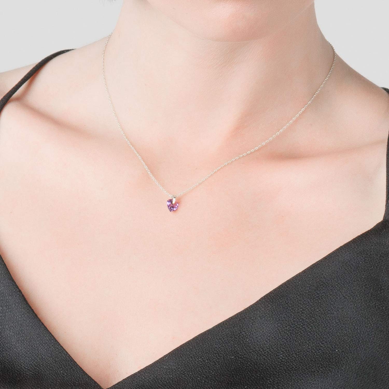 14K Solid Gold Necklace with Natural Amethyst - Elegant Galaxy Gold GG Pendant for Women | Perfect Gift for Birthday, Anniversary & Valentine's Day | Luxury Jewelry for Everyday Wear & Special Occasions