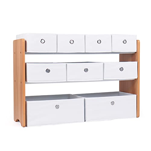 Natural Wood and White Bins
