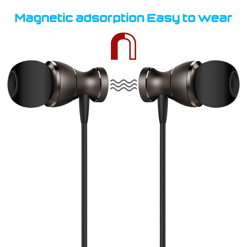2 Packs Magnetic Wireless Earbuds with Remote & Mic - Stereo Sound Noise Isolating Headphones, Tangle-Free Design for iPhone, Android, Laptop, Gaming - Perfect for Workouts, Commuting & Travel (3.5mm Jack Compatible)