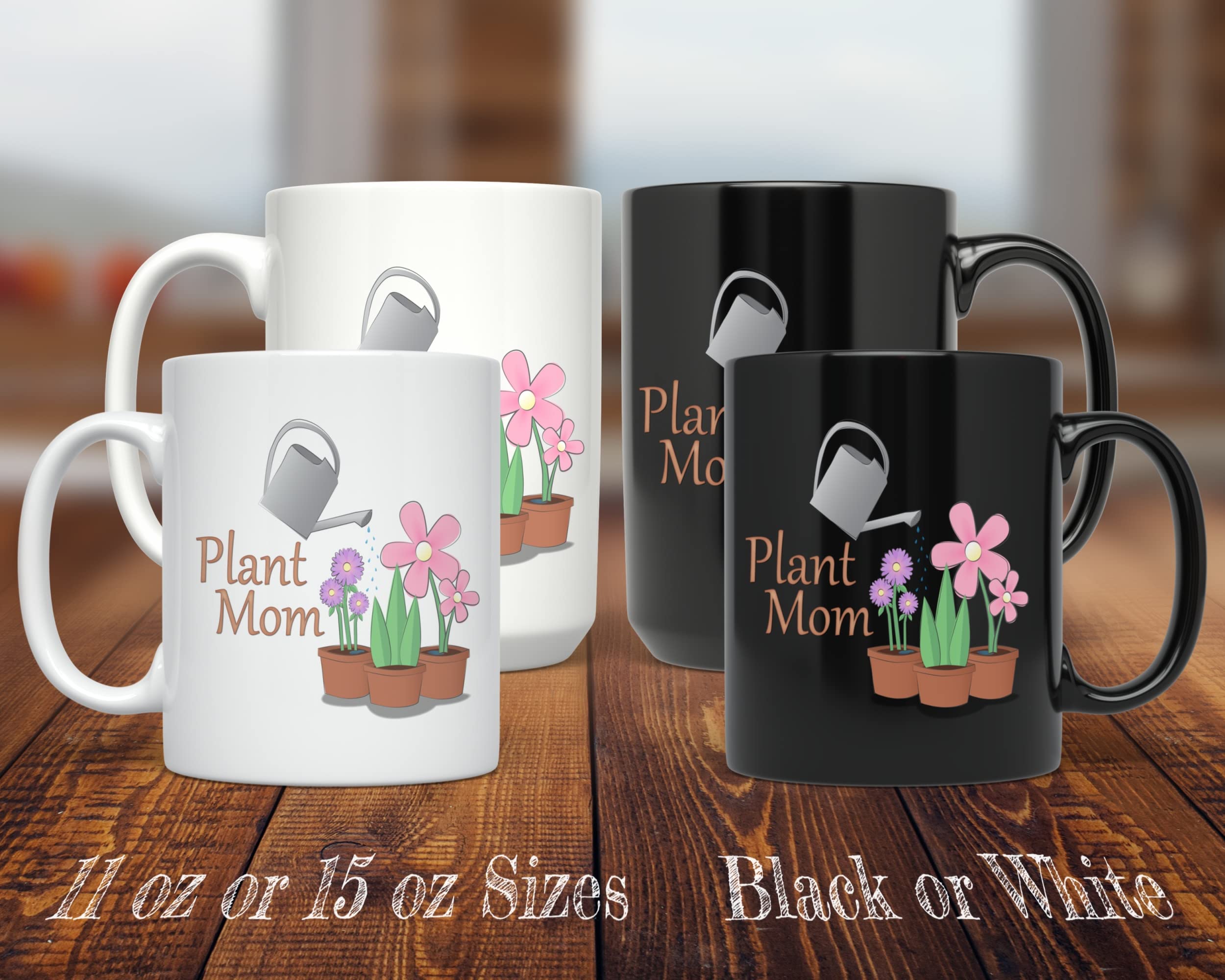 PixiDoodle Spring Gardening Coffee Mug - 11oz Ceramic Plant Mom Gift for Women, Perfect for Home Office & Garden Tea Time (White)
