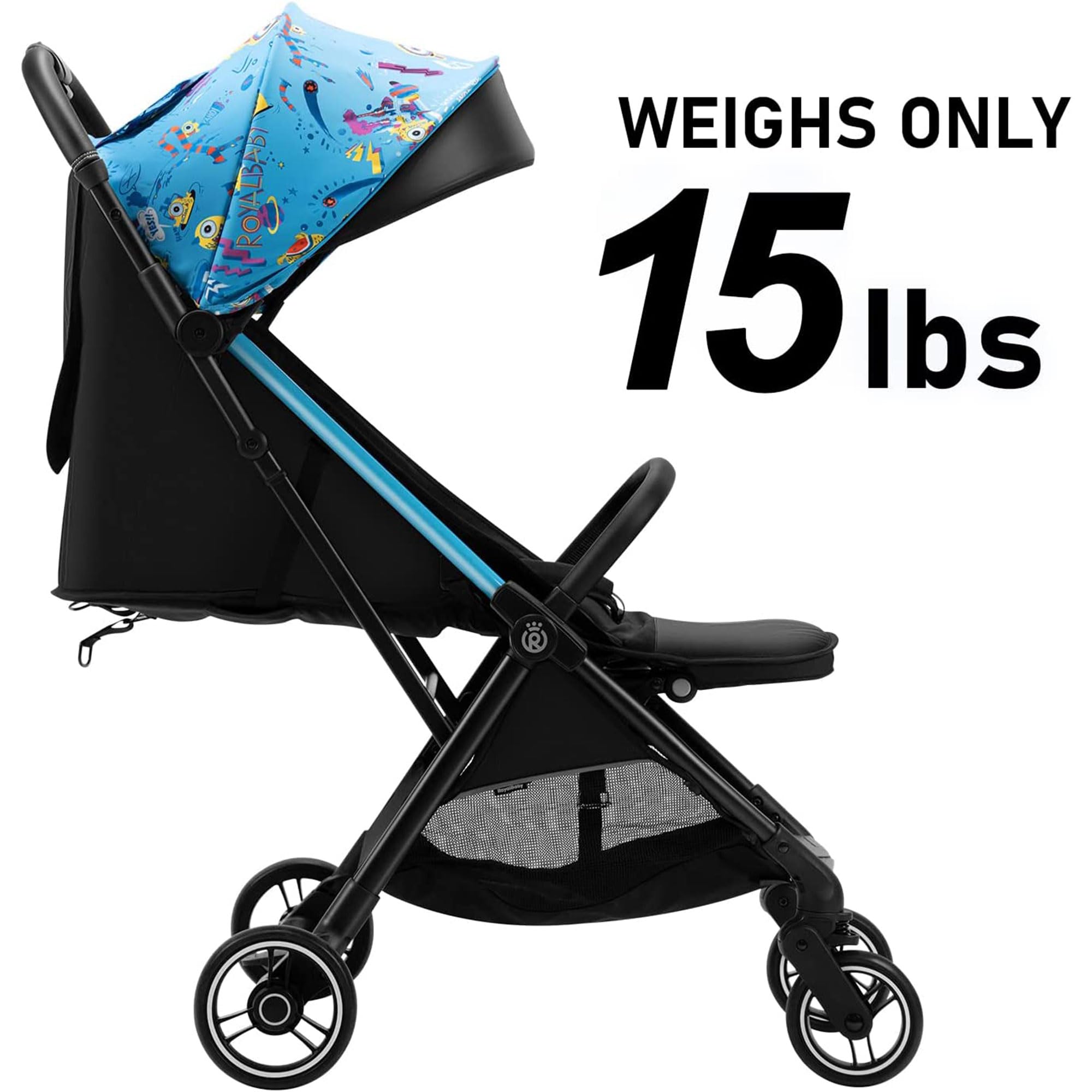 RoyalBaby Lightweight Compact Fold Baby Stroller - Airplane Friendly Travel Stroller for Toddlers & Infants with Oversized Canopy & Sun Visor - Perfect for Travel, Shopping, and Daily Walks