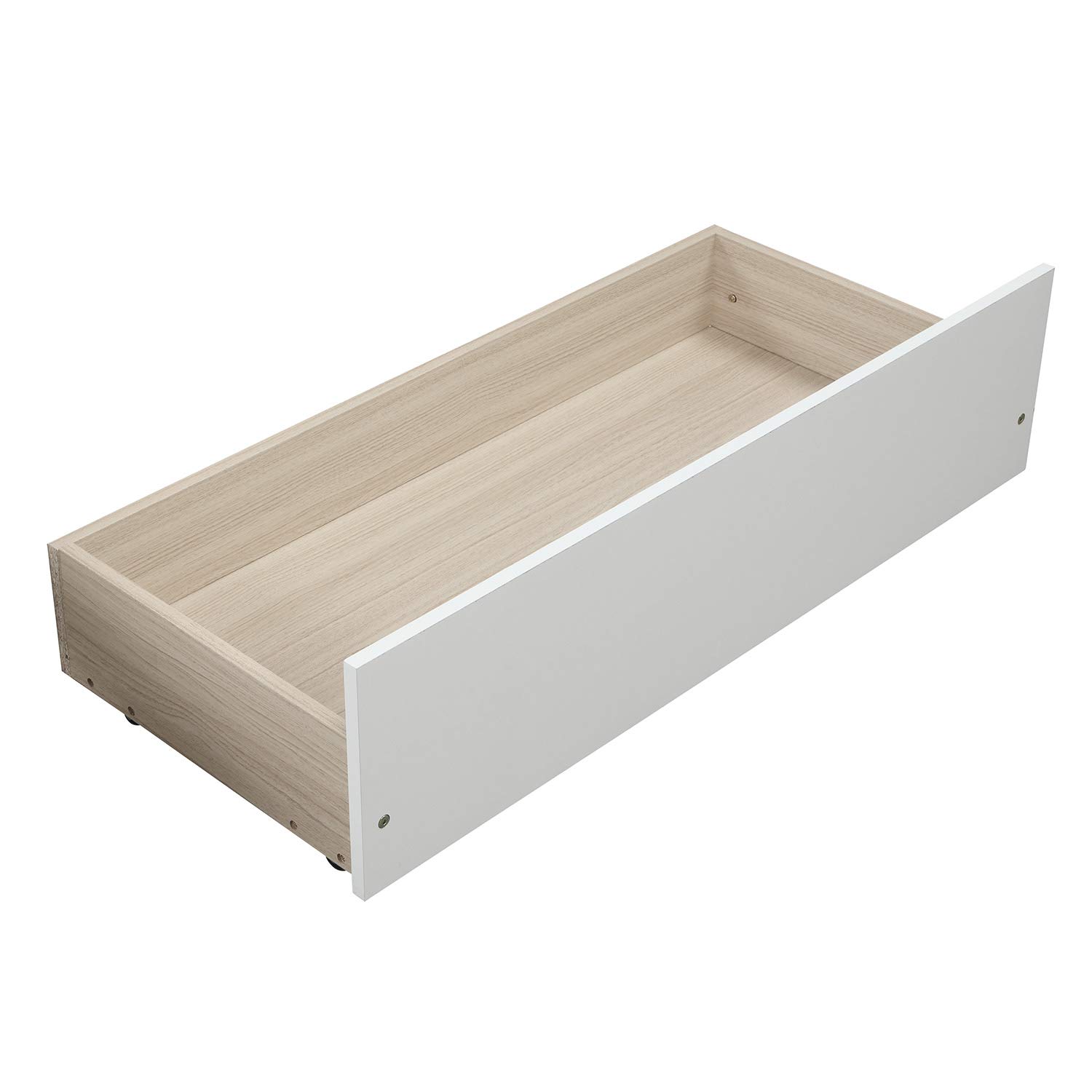 Modern Solid Wood Twin Bed Frame with Drawers & Wood Slat Support - No Box Spring Needed, White Platform Bed for Small Spaces & Guest Rooms