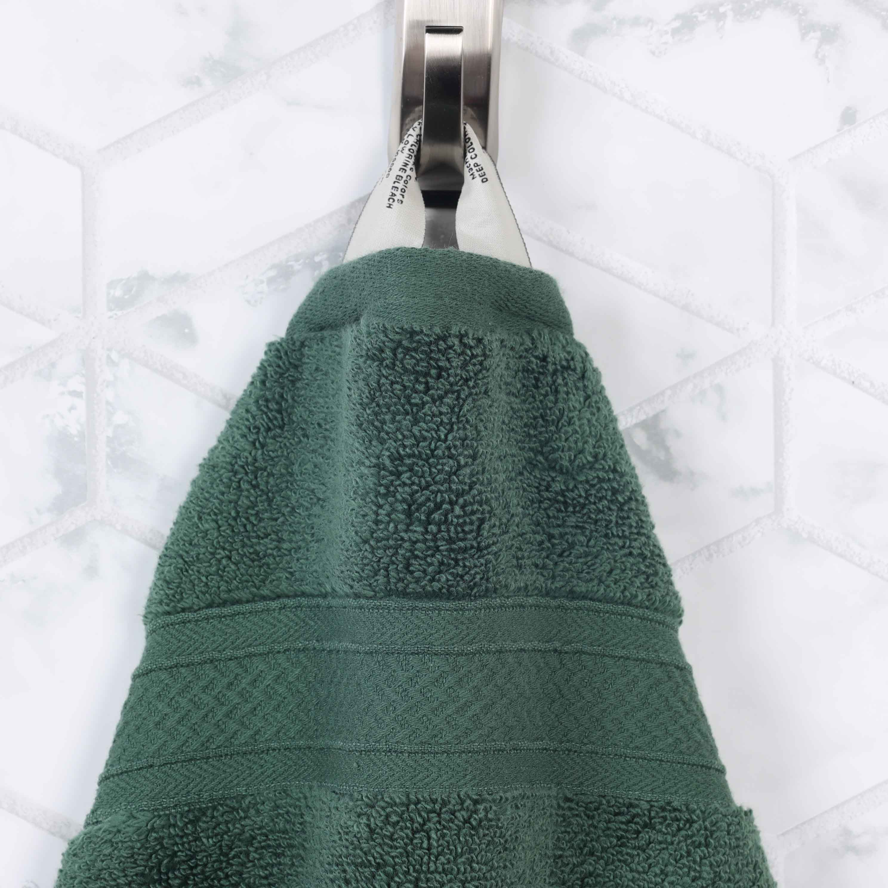 Premium 100% Zero Twist Cotton Hand Towels Set of 6 - Soft & Absorbent Solid & Jacquard Chevron Design - Perfect for Bathroom, Kitchen, Guest House & Spa Decor