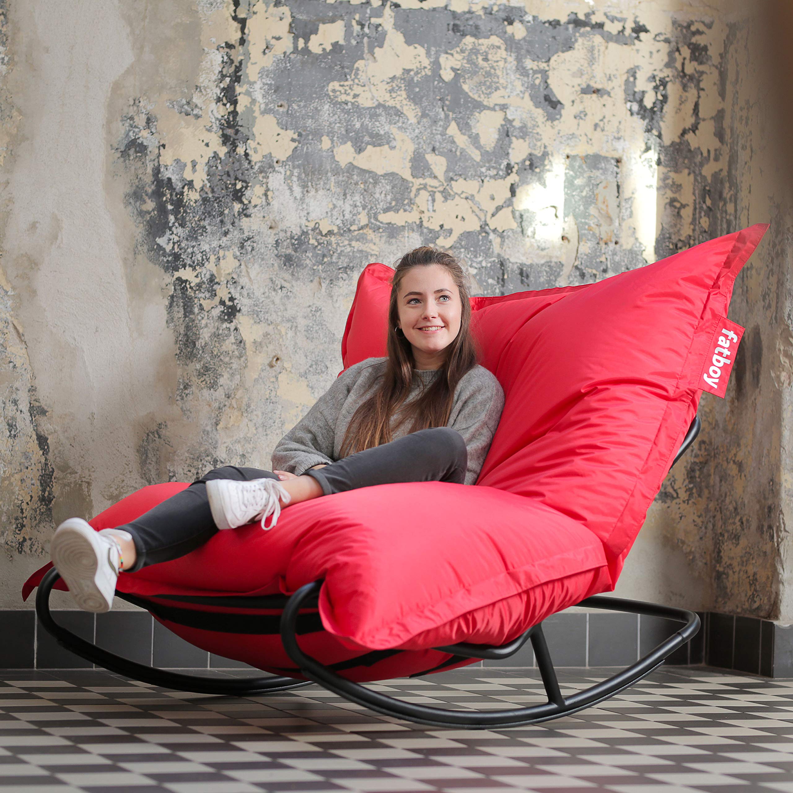 Fatboy Original Beanbag Chair - Soft & Comfortable Bean Bag for Adults & Kids, Red - Perfect for Living Room, Bedroom, Game Room & Dorm Decor