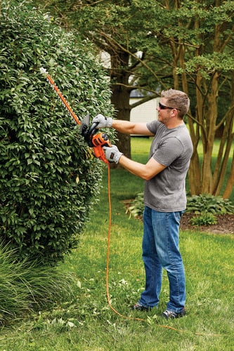 BLACK+DECKER 20-Inch Cordless Hedge Trimmer with Saw Blade - BEHTS300 - Perfect for Yard Landscaping & Garden Maintenance