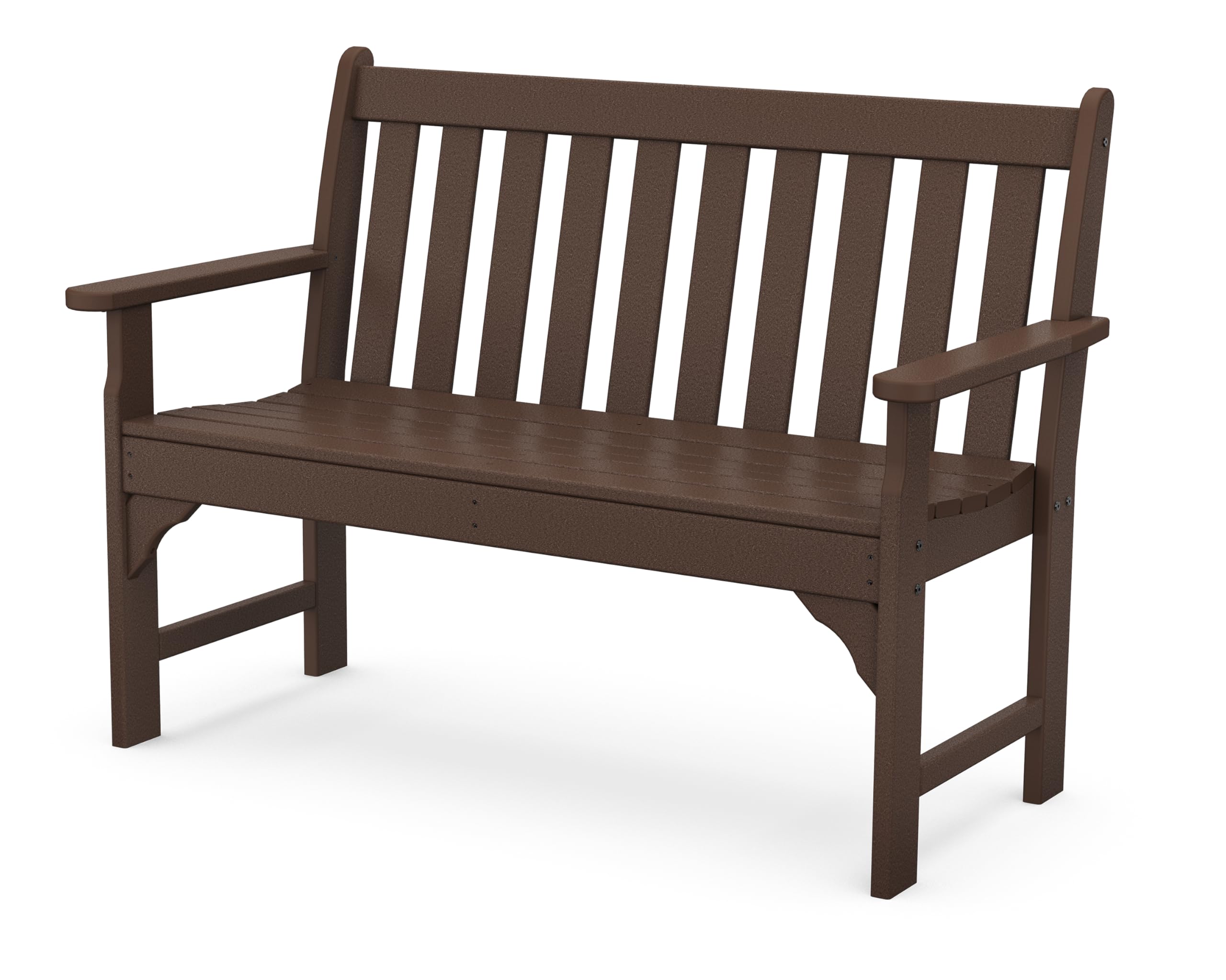 POLYWOOD GNB48MA 48-Inch Vineyard Outdoor Bench in Mahogany - Durable & Weather-Resistant Patio Furniture for Garden, Deck, and Backyard