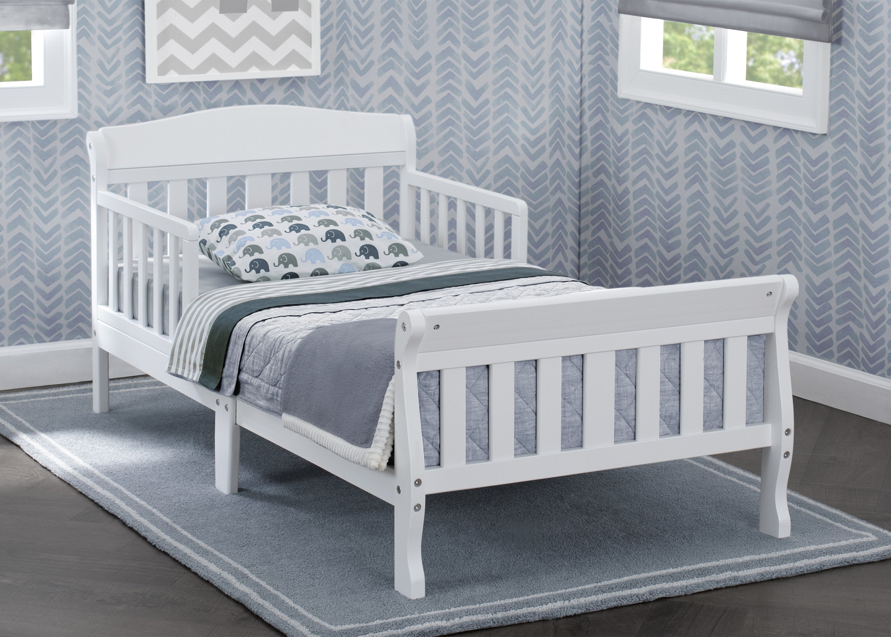 Canton Toddler Bed for Kids - Safe & Comfortable Wooden Toddler Bed with Guardrails | Perfect for Nursery, Daycare & Transitioning from Crib to Big Kid Bed