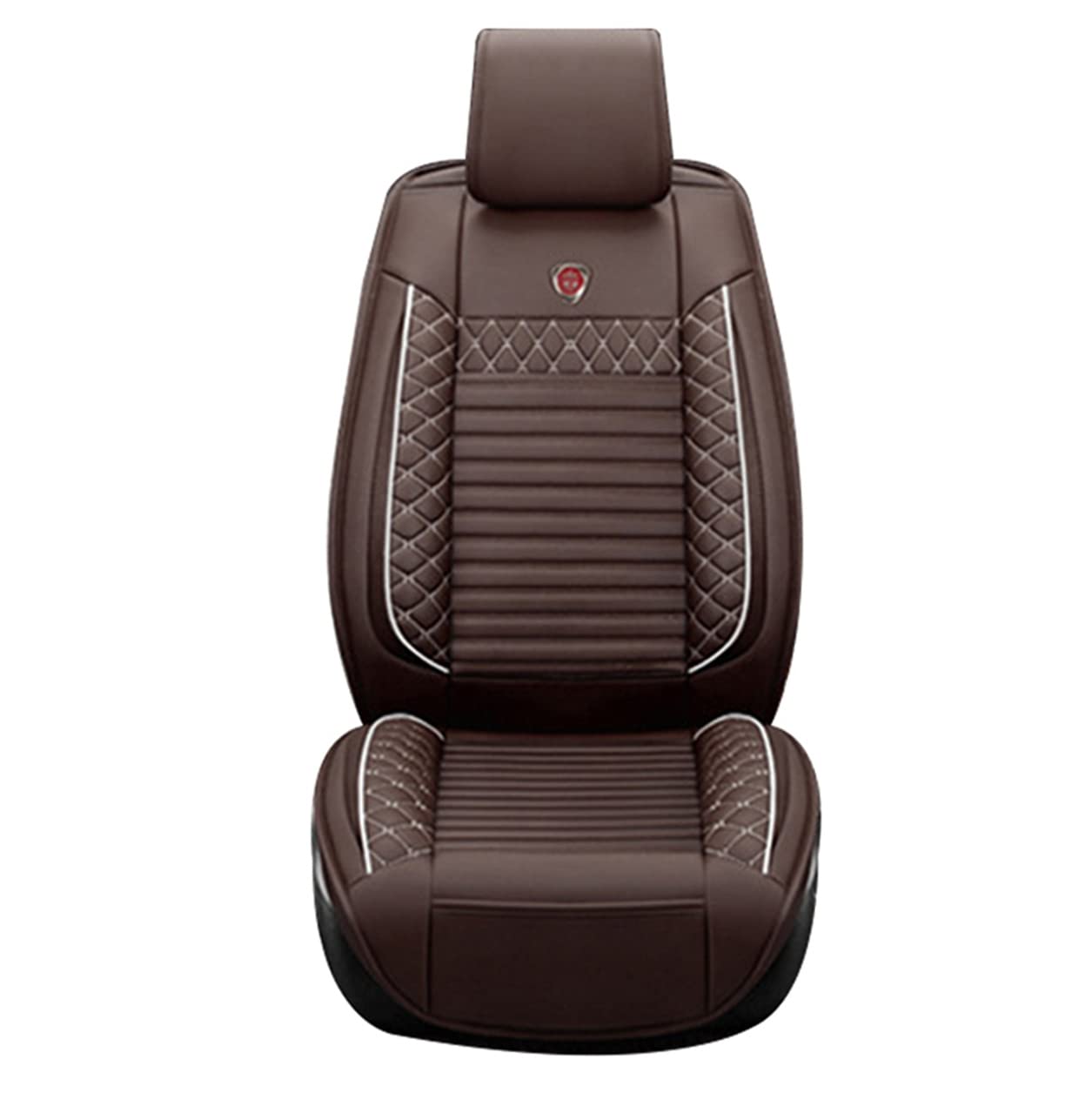 Surekit Custom PU Leather Car Seat Cover for Audi SQ5 A3 A4 A6 V8 Allroad RS3 S1 S3 SQ2 SQ3 - 5-Seat Full Set Needlework Seat Protector (Brown) | Premium Car Interior Accessory for Comfort & Style