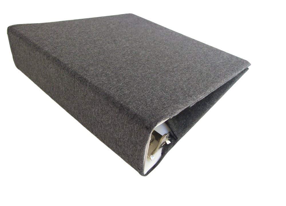 Premium Dark Grey Heather Stretch Fabric 3-Ring Binder Cover - Fits Standard Hardcover Binders 8.5