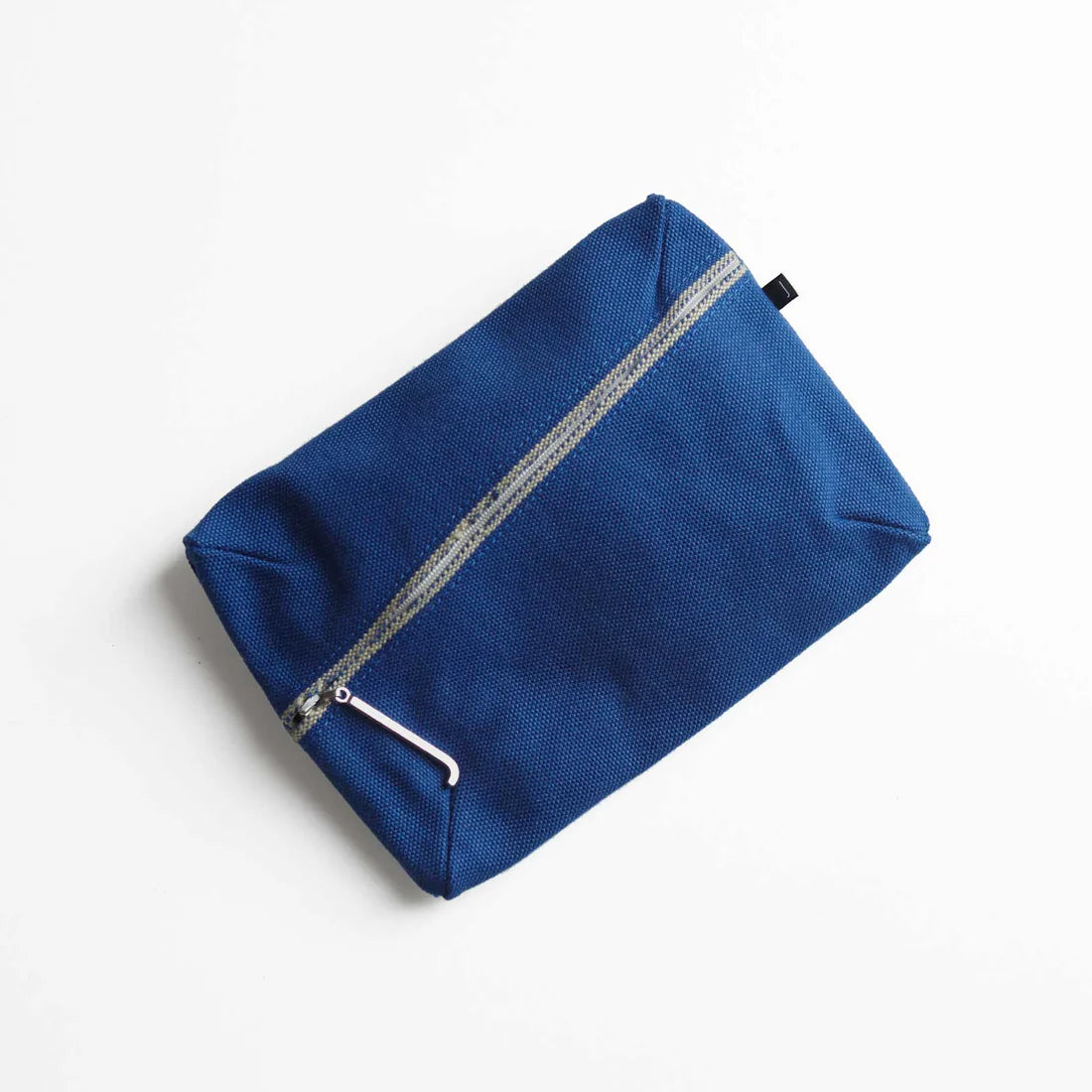 Kurashiki Hampu Canvas Pouch - Medium Size Indigo Blue Japanese Style Storage Bag | Perfect for Travel, Office & Daily Essentials Organization