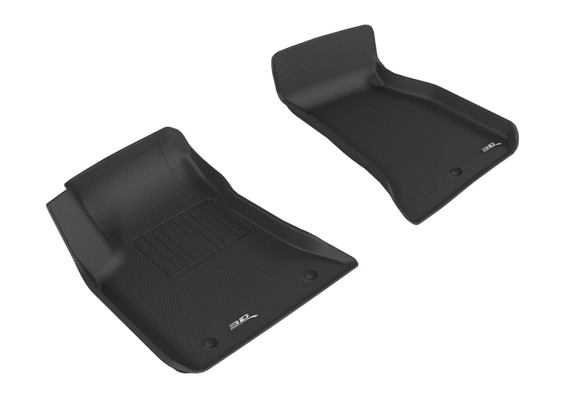 3D MAXpider Custom Fit Floor Mats for 2011-2014 Dodge Challenger - Kagu Series 1st Row All-Weather Protection (Black) | Perfect for Daily Commute & Road Trips