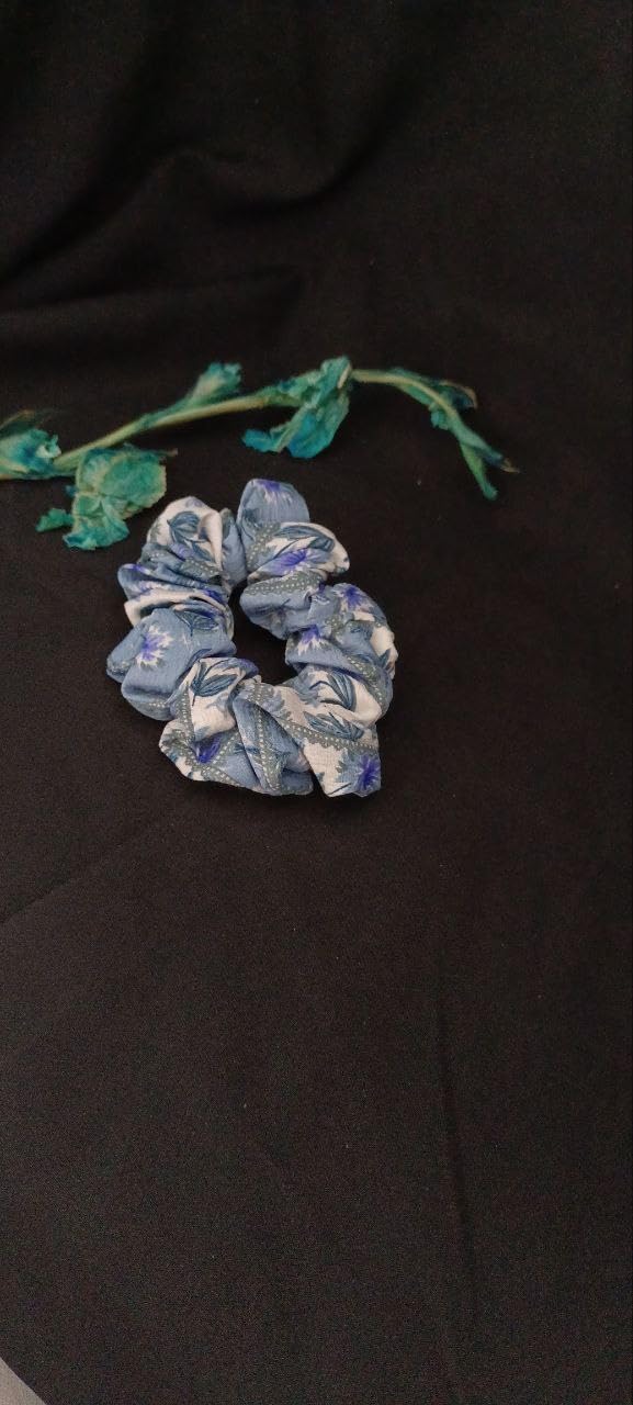 VIDORA Chiffon Hair Bands - Soft Ponytail Ties & Floral Hair Scrunchies for Women & Girls | Elegant Hair Accessories for Everyday Wear, Weddings & Parties (1 Pack, Dark Grey)