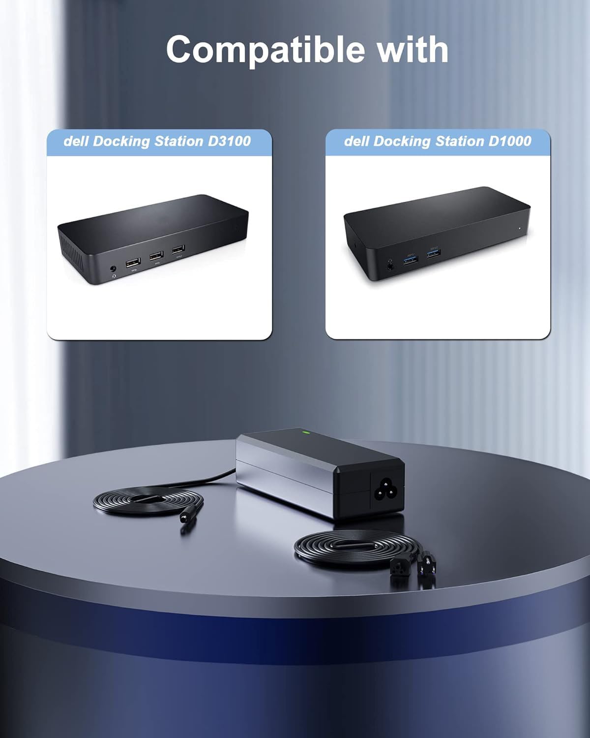 65W Power Adapter Replacement for Dell Docking Station D3100 D1000 - Compatible with Ultra HD/4K Triple Display Docks 5M48M 452-BBPG 5RR7X - Perfect for Home Office & Multi-Monitor Workstations