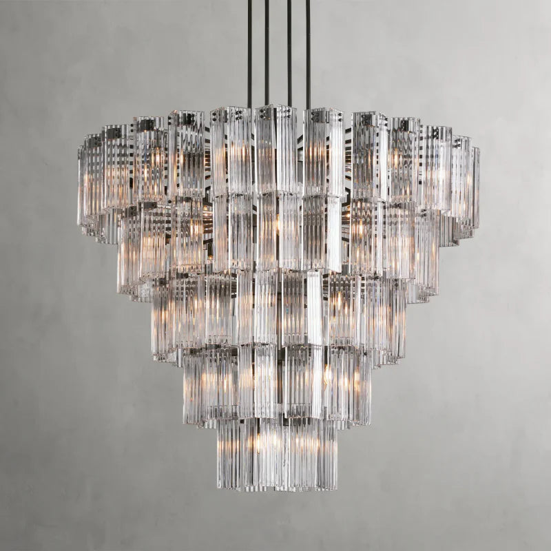 Delsie Round Chandelier - Modern Crystal Ceiling Light Fixture for Dining Room, Living Room & Bedroom | Elegant Lighting Decor for Home & Wedding