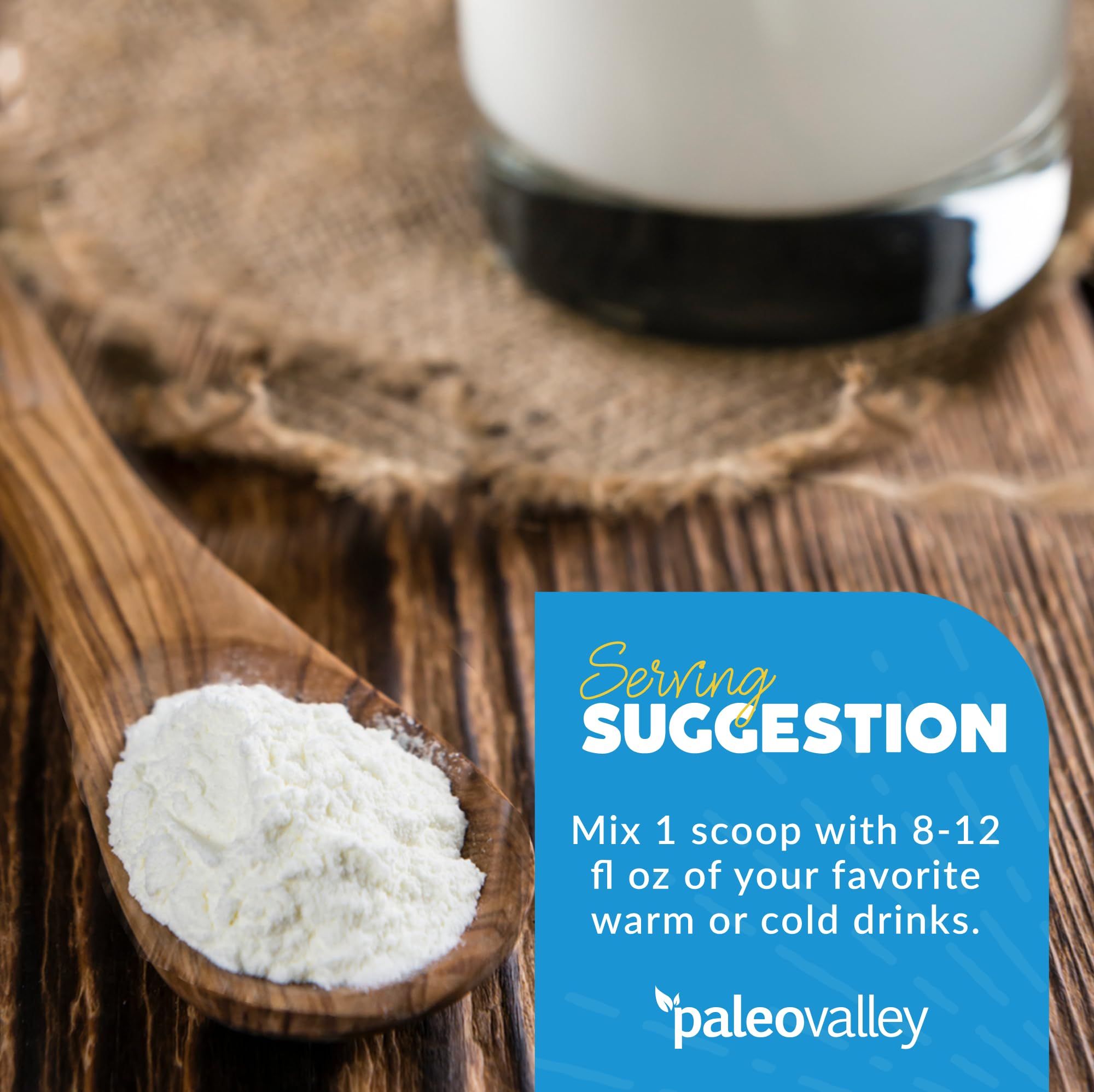 Paleovalley 100% Grass Fed Bone Broth Protein Powder Vanilla - Collagen Rich Supplement for Hair, Skin, Gut Health & Joint Support - 28 Servings - Perfect for Post-Workout Recovery & Keto/Paleo Diets