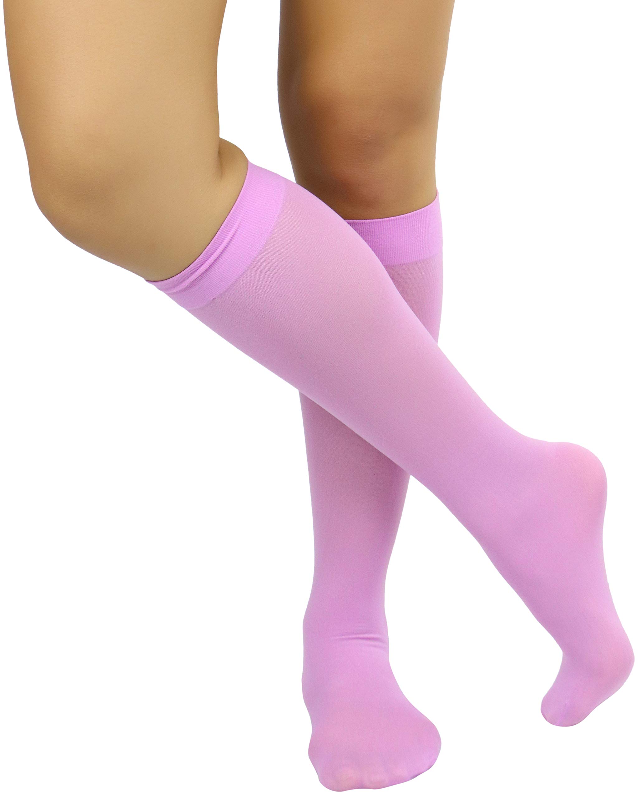 ToBeInStyle Women's Fashion Opaque Nylon Knee High Socks - Warm & Comfortable Winter Socks for Boots, Office Wear & Casual Outfits
