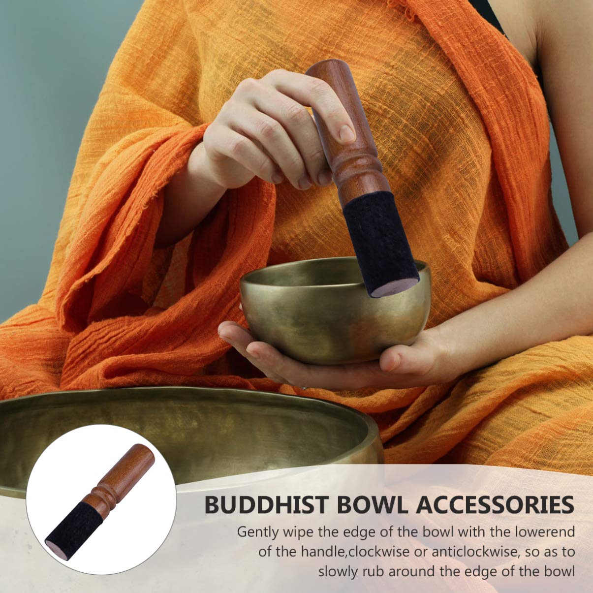 EXCEART Wooden Singing Bowl Mallet - Handcrafted Meditation Striker for Singing Bowls, Yoga & Prayer Accessories - Perfect for Relaxation, Sound Healing & Spiritual Practices