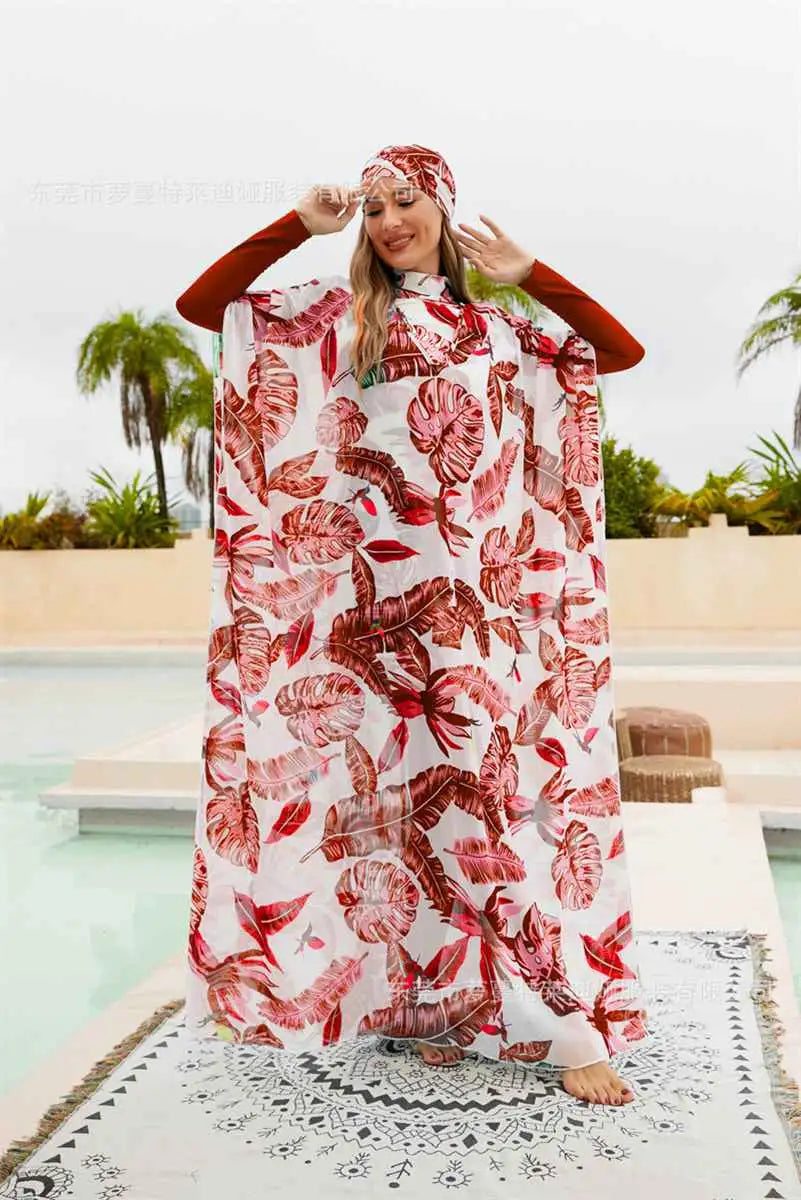 4-Piece Full Coverage Halal Burkini Swimwear Set - Modest Islamic Beachwear for Women, Swimming, Surfing & Sun Protection