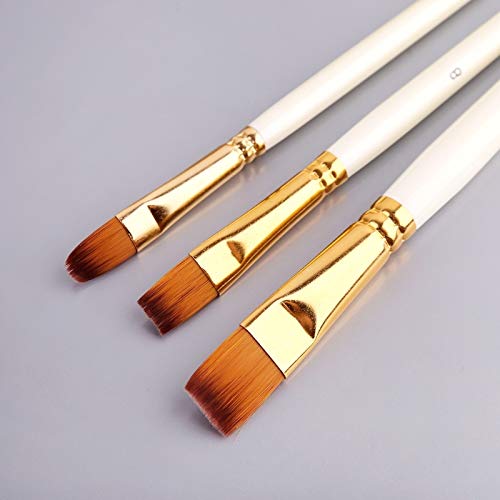 10-Piece Nylon Hair Wooden Handle Watercolor Paint Brush Set for DIY, Oil & Acrylic Painting - Perfect for Artists, Beginners & Craft Projects