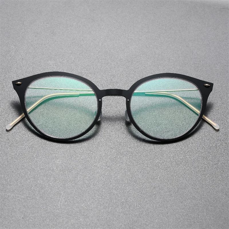 Aimee Women's Full Rim Cat Eye Acetate Titanium Eyeglasses 6548 - Stylish & Lightweight Reading Glasses for Work, Driving & Fashion Accessories