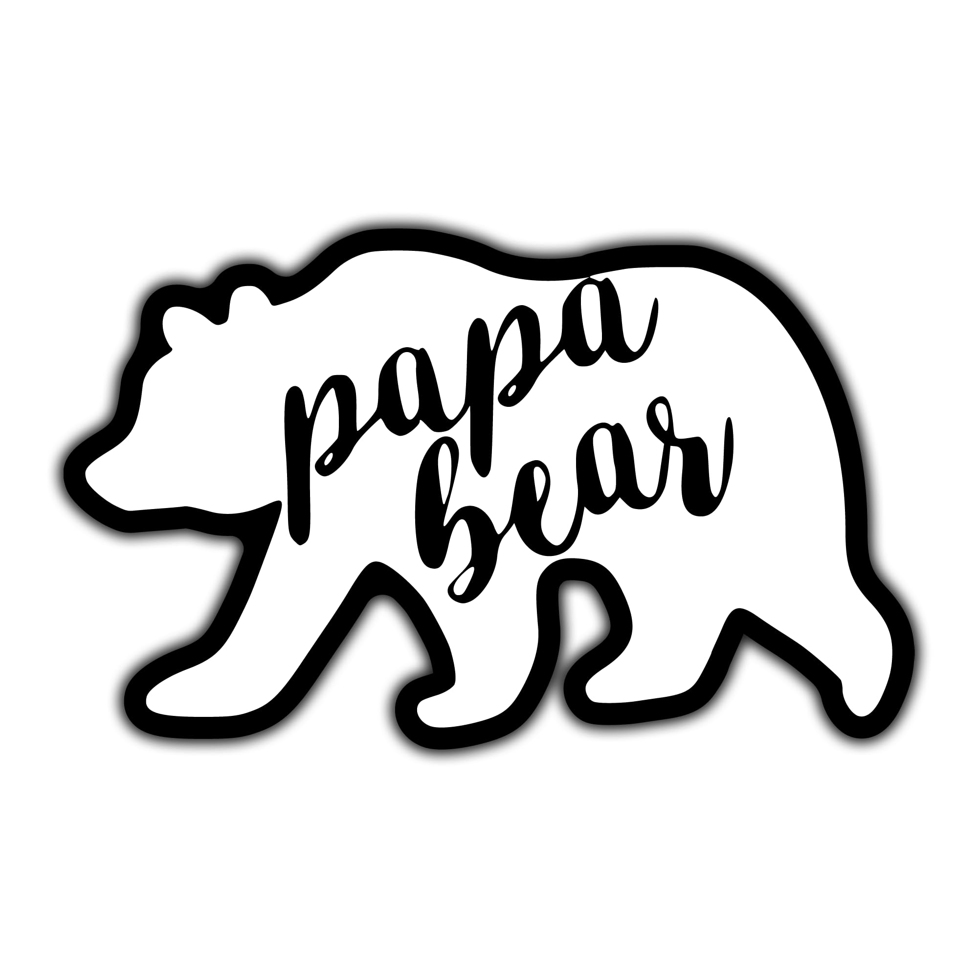 Papa Bear Vinyl Decal Sticker - 5.5 Inch White Car Sticker for Windows, Trucks, SUVs, Vans, Walls, Cups & Laptops | Durable Removable Decal KCD2399 | Perfect for Car Decoration, Home Decor & Personalized Gifts