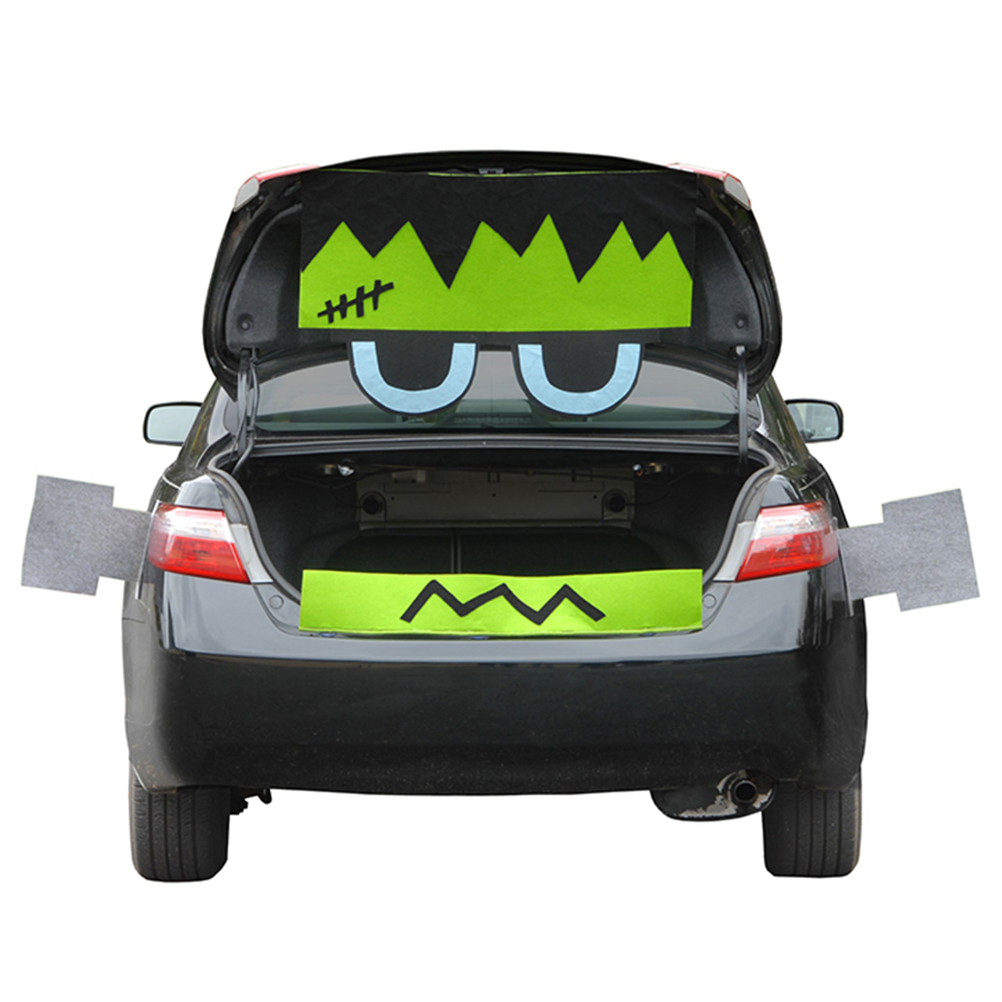 4-Piece Halloween Frankenstein Car Decoration Kit - Spooky TRICKY TRUNKS for Car Windows & Mirrors - Perfect for Halloween Parties, Trick or Treating & Haunted House Decor