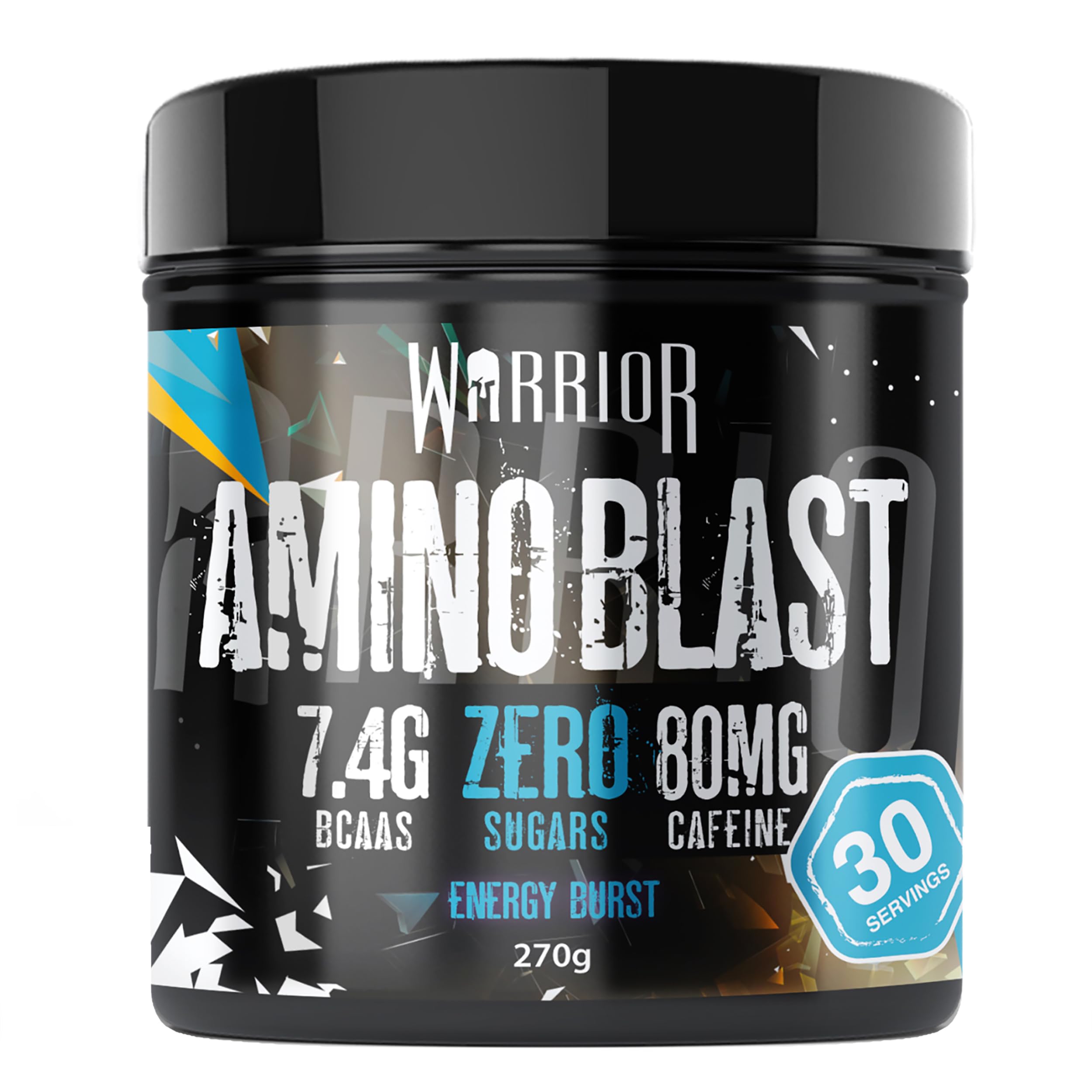 Warrior Amino Blast 270g BCAA Powder - Branched Chain Amino Acids Supplement for Workout & Recovery - Energy Drink with 30 Servings (Energy Burst) - Pre Workout & Post Workout Fuel for Athletes & Fitness Enthusiasts