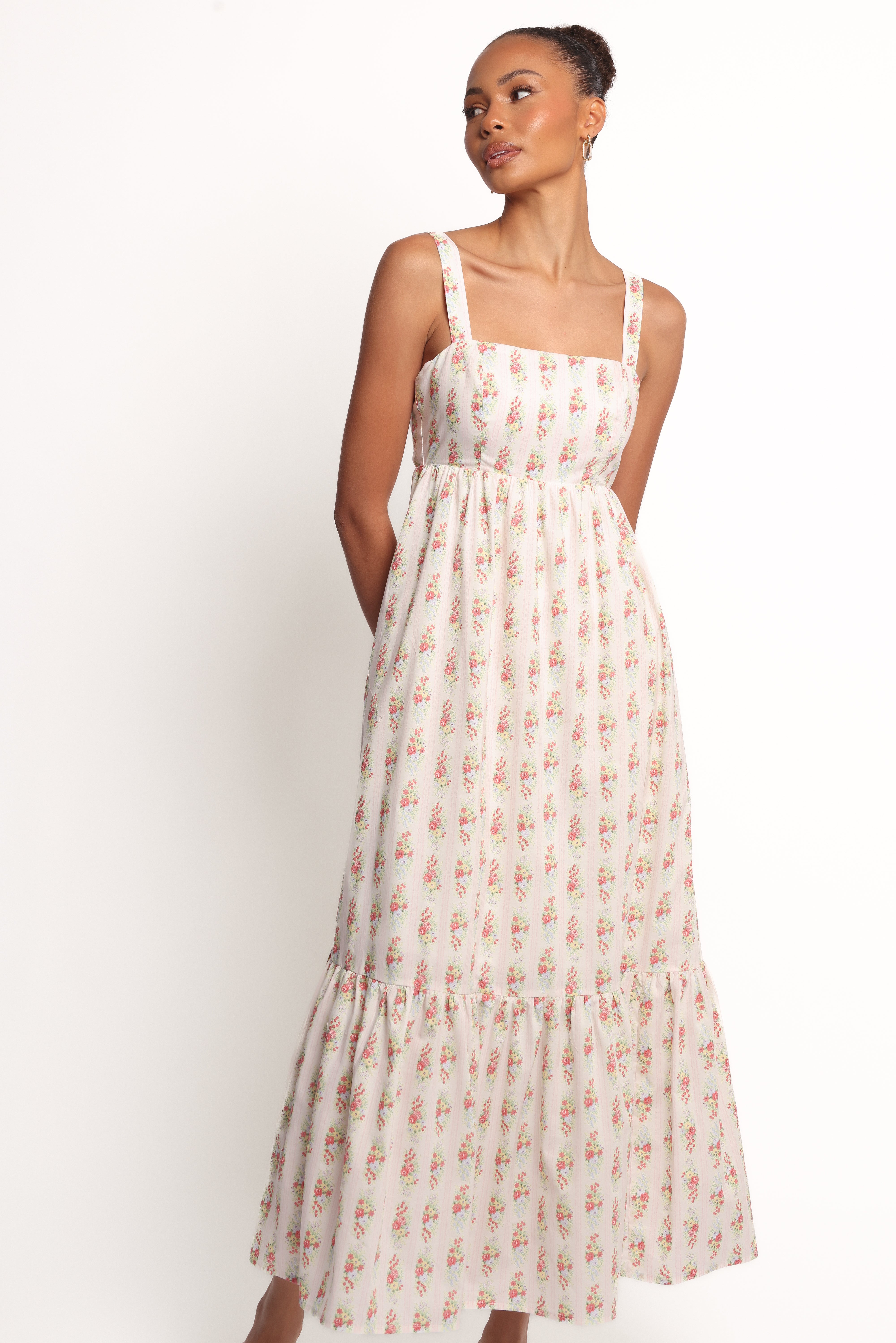 Gabriela Elegant Maxi Dress for Women - Off White | Summer Beach Wedding Party Formal Evening Gown | Perfect for Vacations, Date Nights & Special Occasions