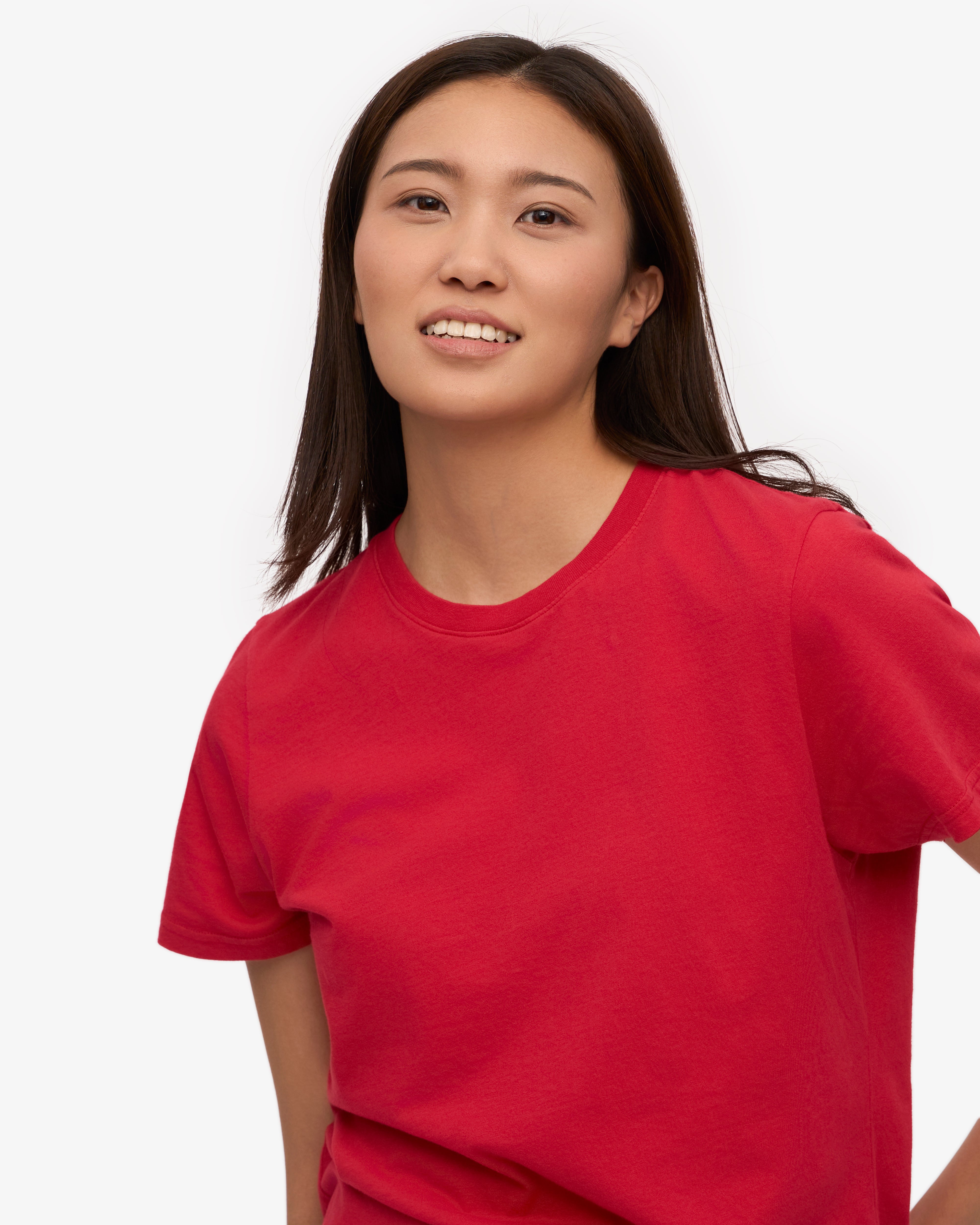 Organic Cotton Women's Lightweight T-Shirt - Scarlet Red | Soft & Breathable Casual Tee for Everyday Wear, Yoga & Outings