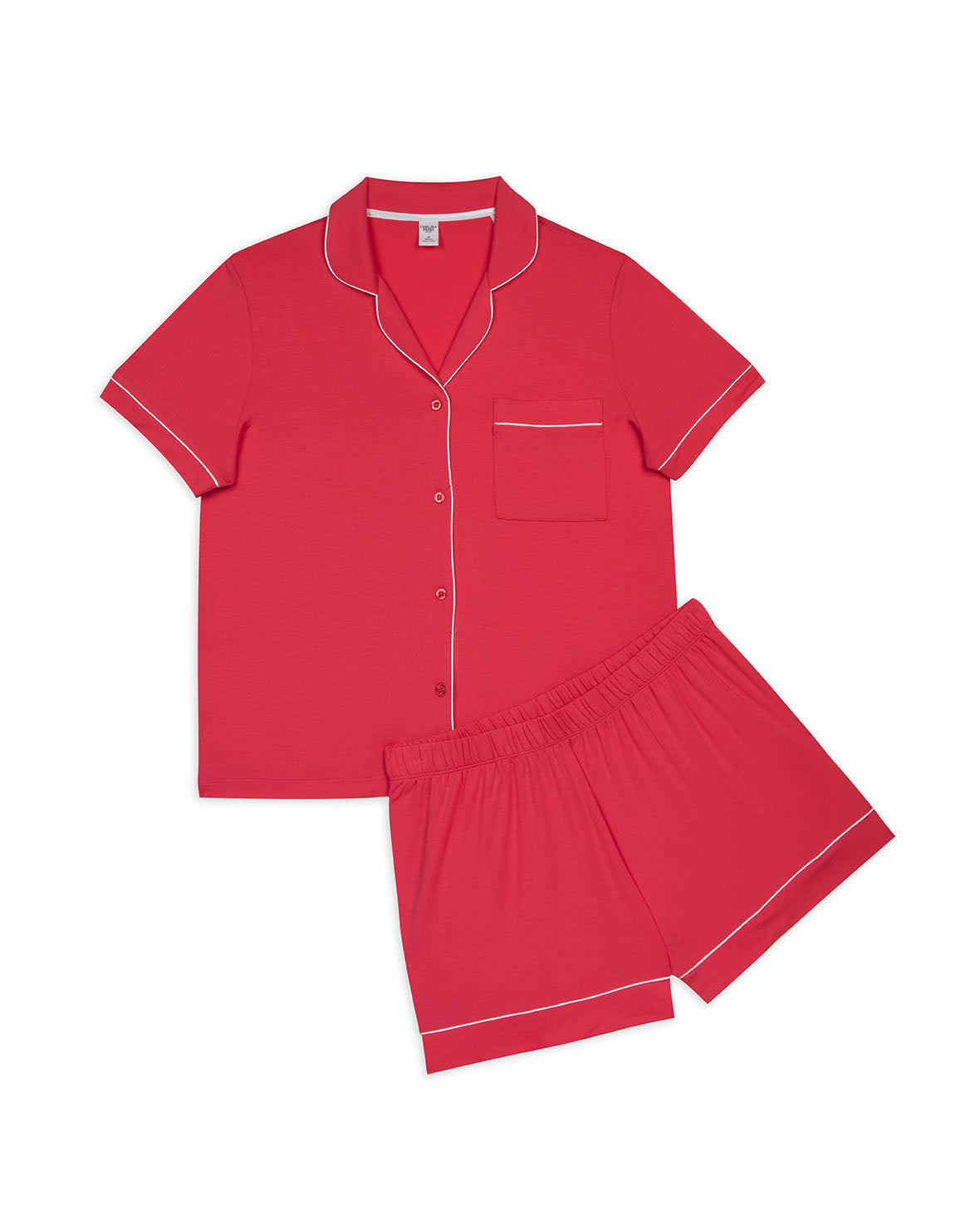 TENCEL™ Modal Short Sleeve Button Up Pajama Set for Women - Soft & Breathable Sleepwear - Hot Pink - Perfect for Summer Nights & Lounge Wear