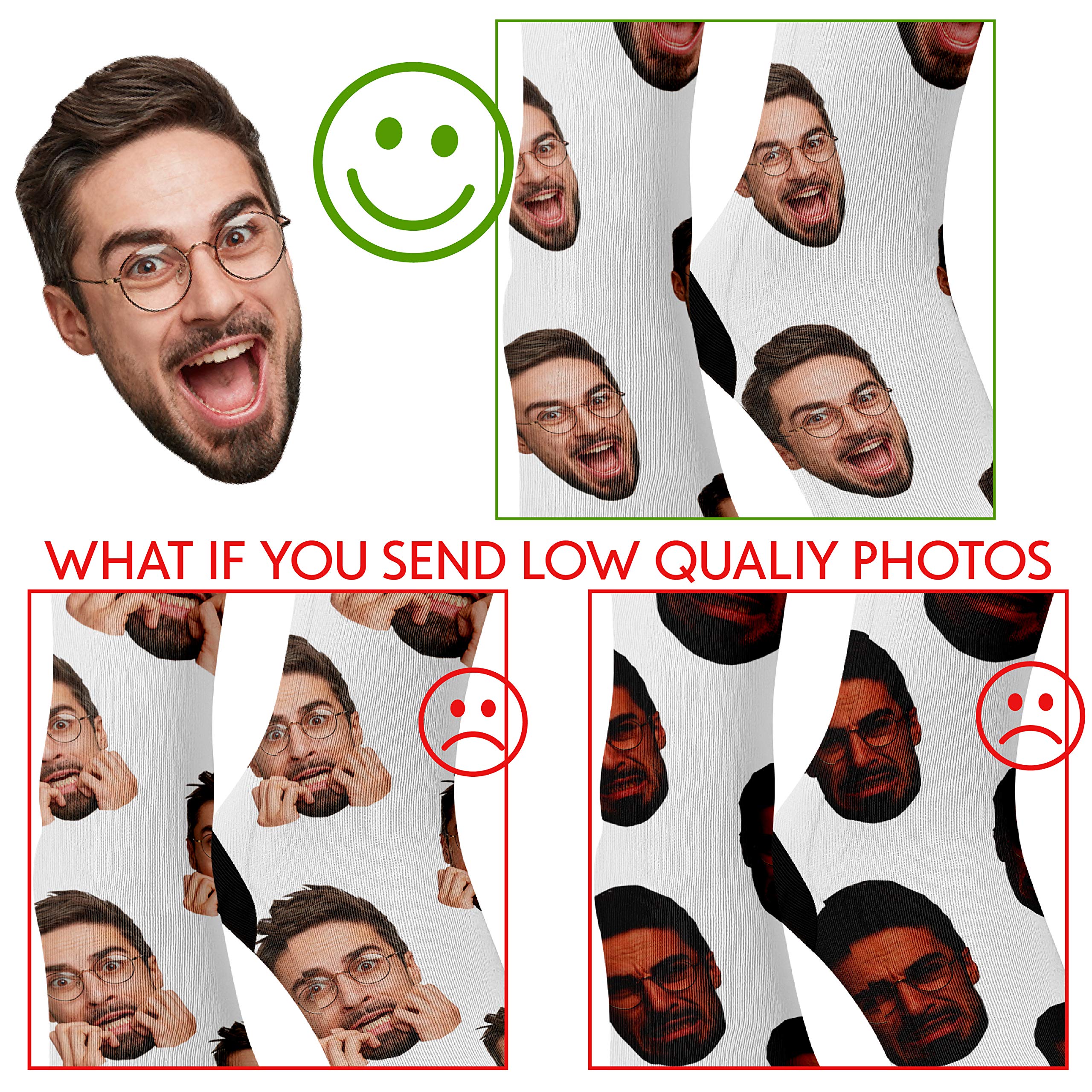 Custom Face Photo Socks - Personalized I Love You Mom Socks with Multiple Faces | Funny Gift for Mother's Day, Birthday & Christmas | Perfect for Family Gifts, Couple Matching & Special Occasions