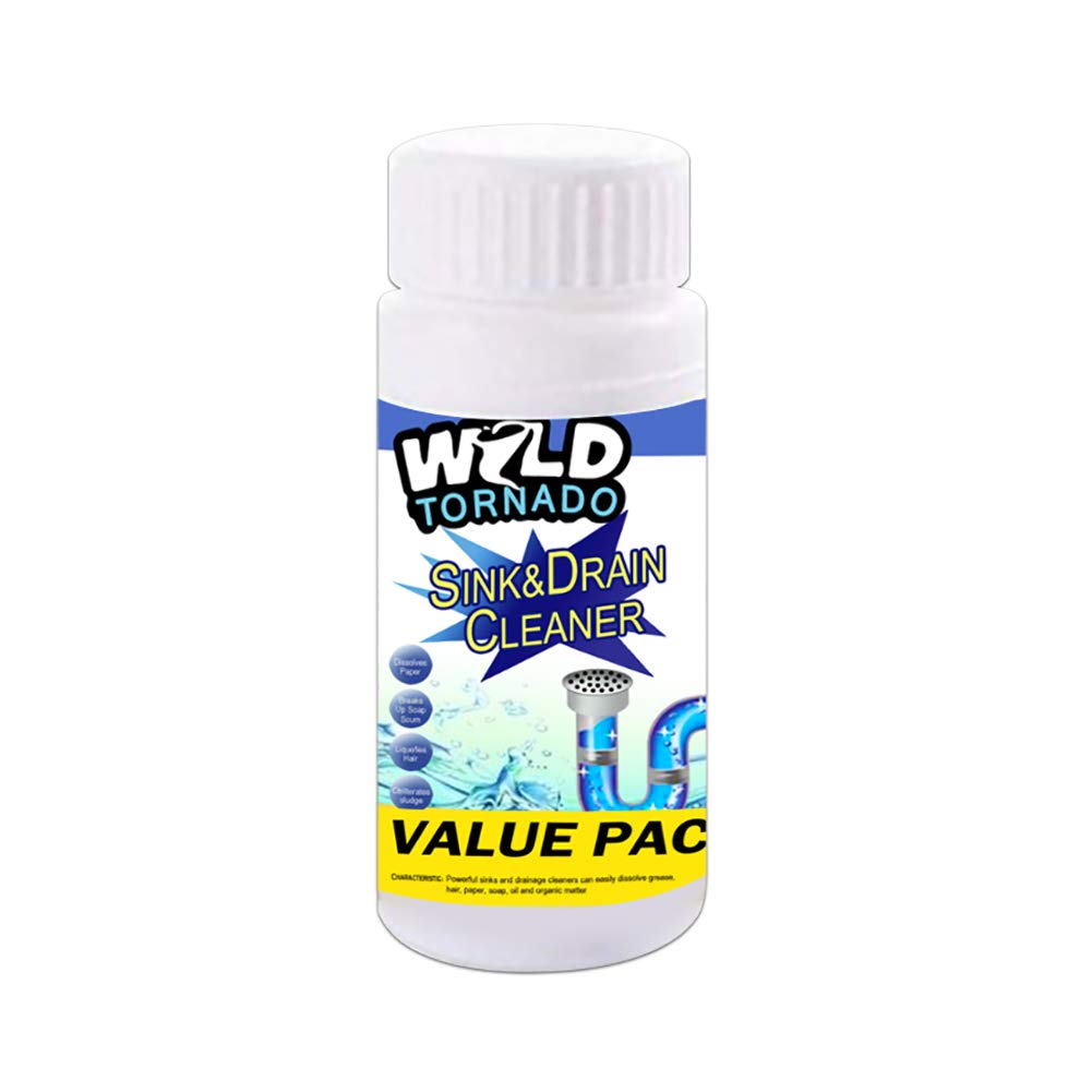 **Powerful Drain Clog Dissolver - Fast-Acting Sink, Toilet & Sewer Cleaner - 110g Pipe Chemical Powder for Kitchen & Bathroom - Removes Stains & Prevents Blockages (Ideal for Homes, Restaurants & Hotels)**