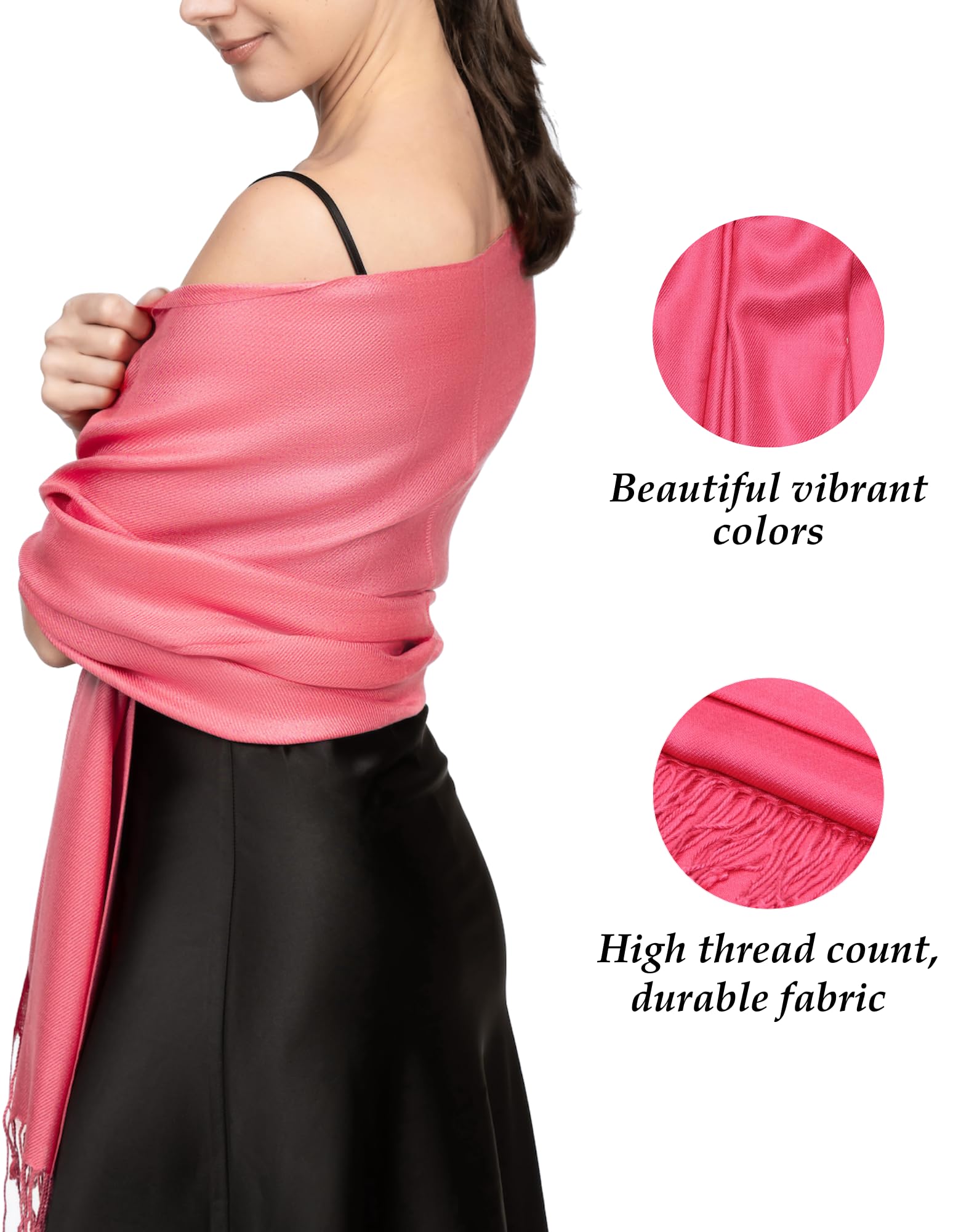 Luxury Pashmina Scarf for Women - Soft Cashmere Shawl Wrap for Evening Dresses, Weddings & Bridesmaids - All-Season Fashion Accessory for Formal & Casual Outfits - Perfect for Date Nights, Office Wear & Special Occasions