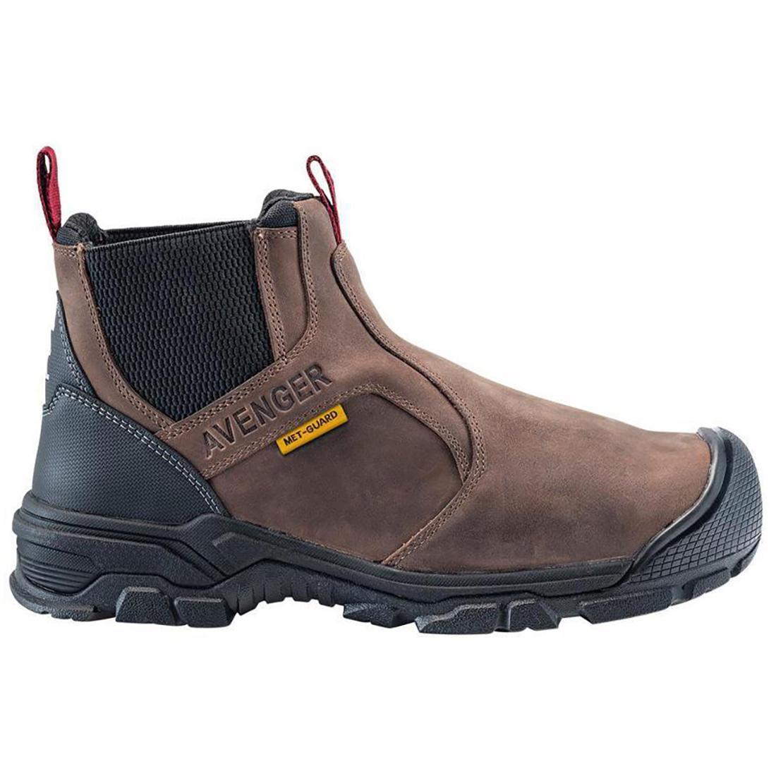 Ripsaw Met Guard Puncture Resistant Alloy Toe Chelsea Work Boots for Men - Brown Leather Safety Shoes for Construction, Warehouse & Industrial Work