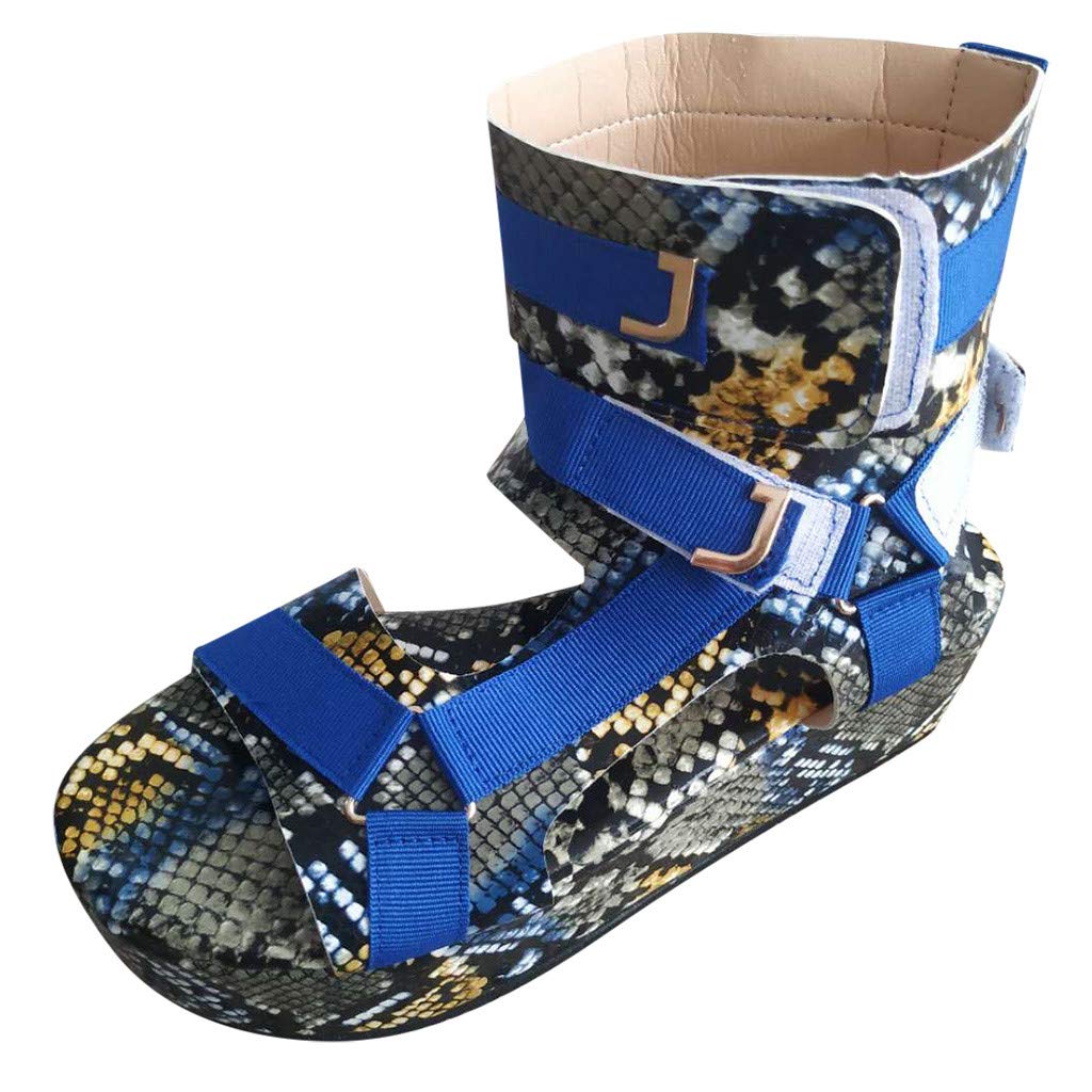 Women's White Snake Skin Platform Sandals with Ankle Strap - Open Toe Beach Flats for Summer Vacations, Poolside Lounging & Casual Outings