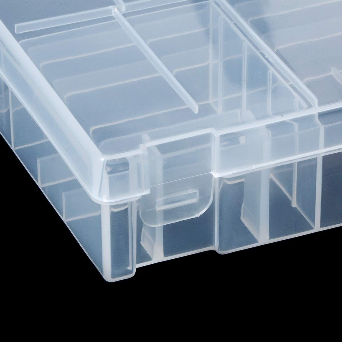 YXQ 33 Battery Organizer Storage Case - Clear Plastic Container for 8 AAA, 20 AA, 9V, 2 C & 2 D Batteries | Portable Battery Box Holder for Home, Office & Travel Organization