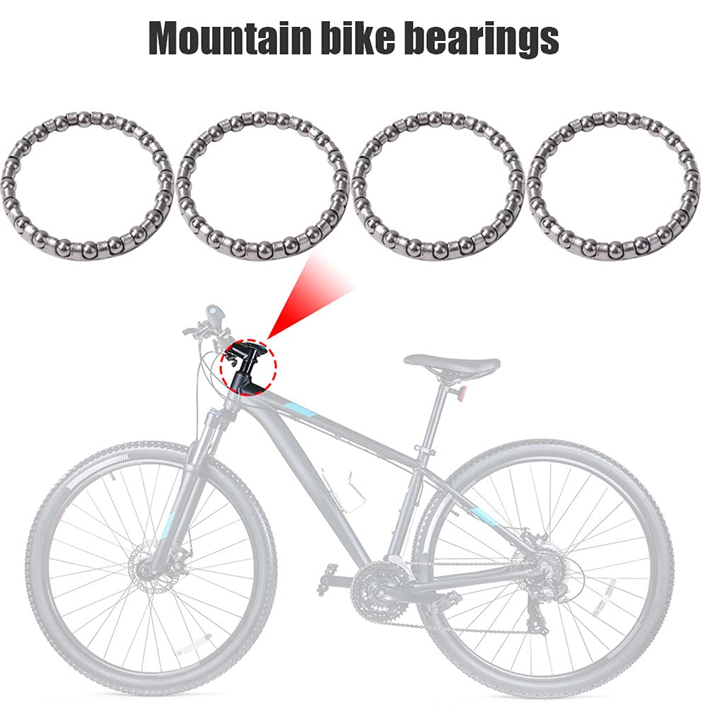 4 PCS Bike Headset Caged Ball Bearings - Front Fork & Rear Frame Bearing Retainers for Cycling - Durable Bicycle Parts for Mountain Bikes, Road Bikes & BMX - Perfect for Bike Maintenance & Repair