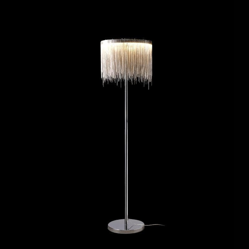 Alisa Luxury Modern Floor Lamp with Aluminum Chain Tassel - Elegant Home Decor for Living Room, Bedroom, or Office Lighting