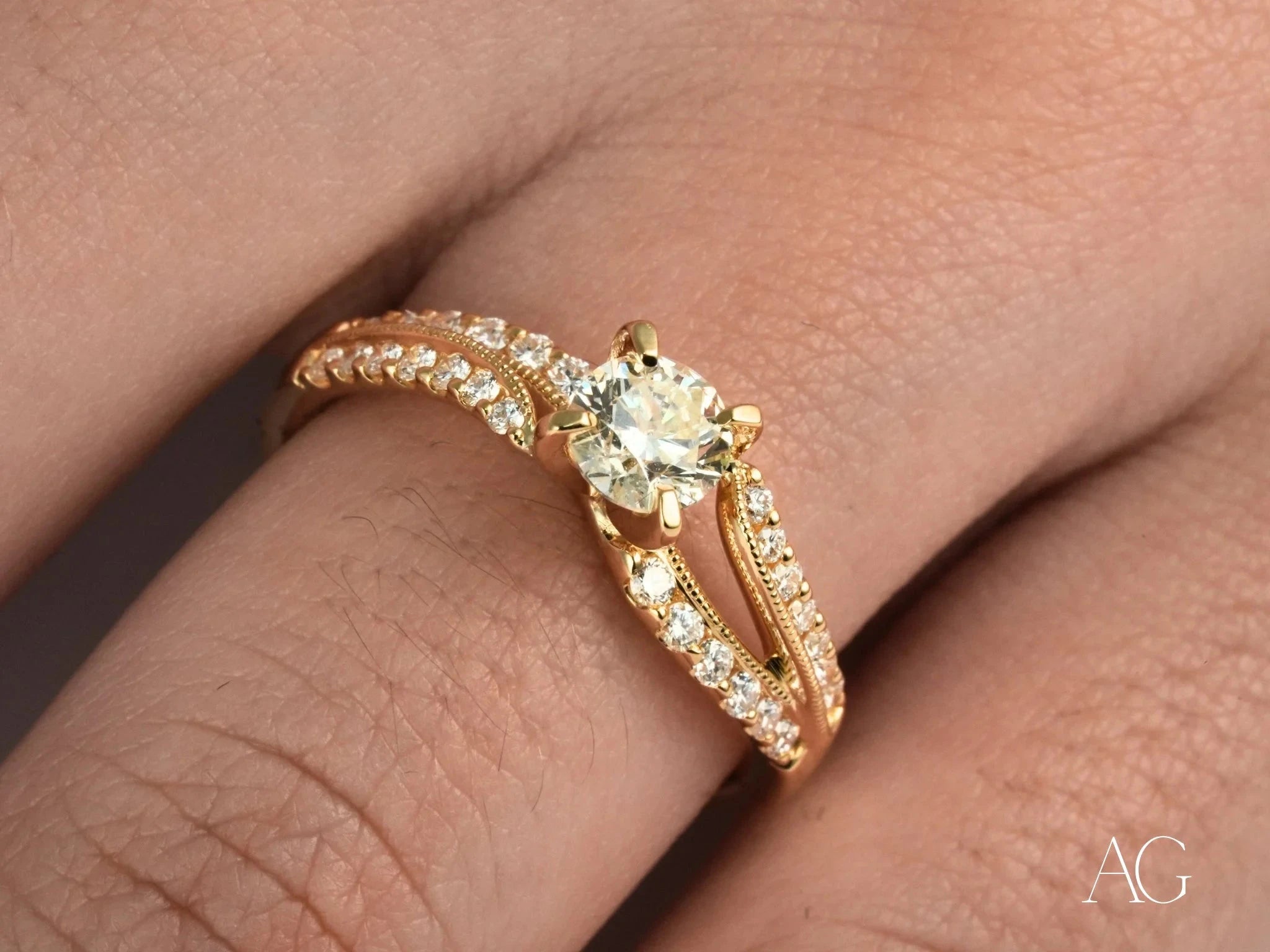 Radiant Vow Engagement Ring - 14K Gold Diamond Wedding Band for Women | Perfect for Proposals, Anniversaries & Romantic Occasions