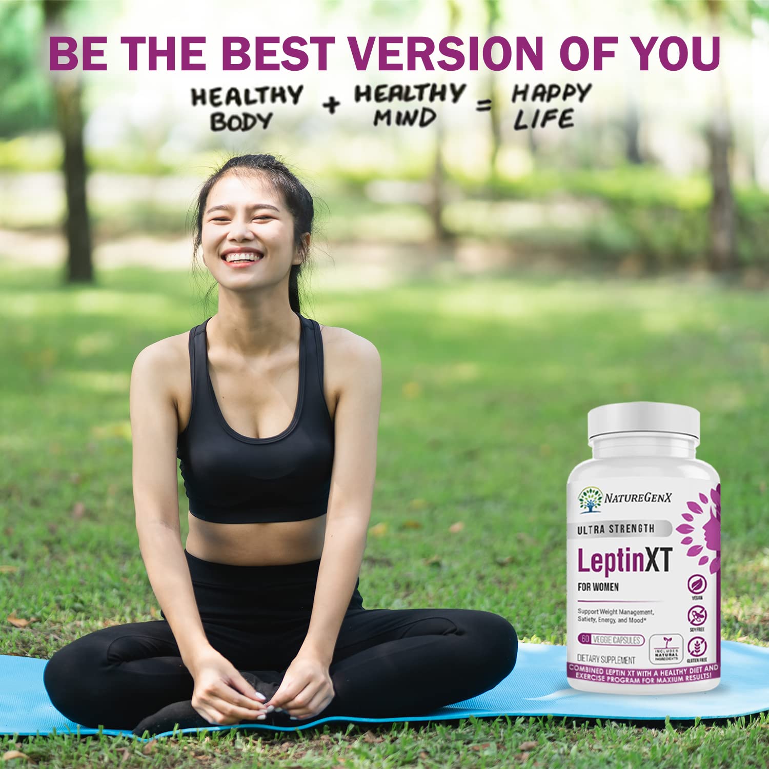 LeptinXT - Advanced Strength Leptin Supplement for Women's Weight Loss | Healthy Fat Burner Pills | Natural Diet Aid for Metabolism Boost | 60 Capsules | Perfect for Post-Workout Recovery & Daily Energy Support