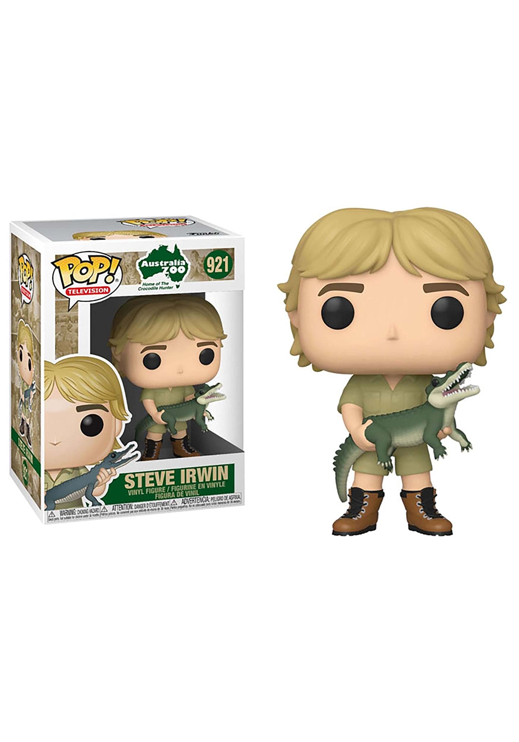 Steve Irwin Crocodile Hunter Pop! Vinyl Figure #921 - Collectible Toy for Fans, Gifts & Pop Culture Displays